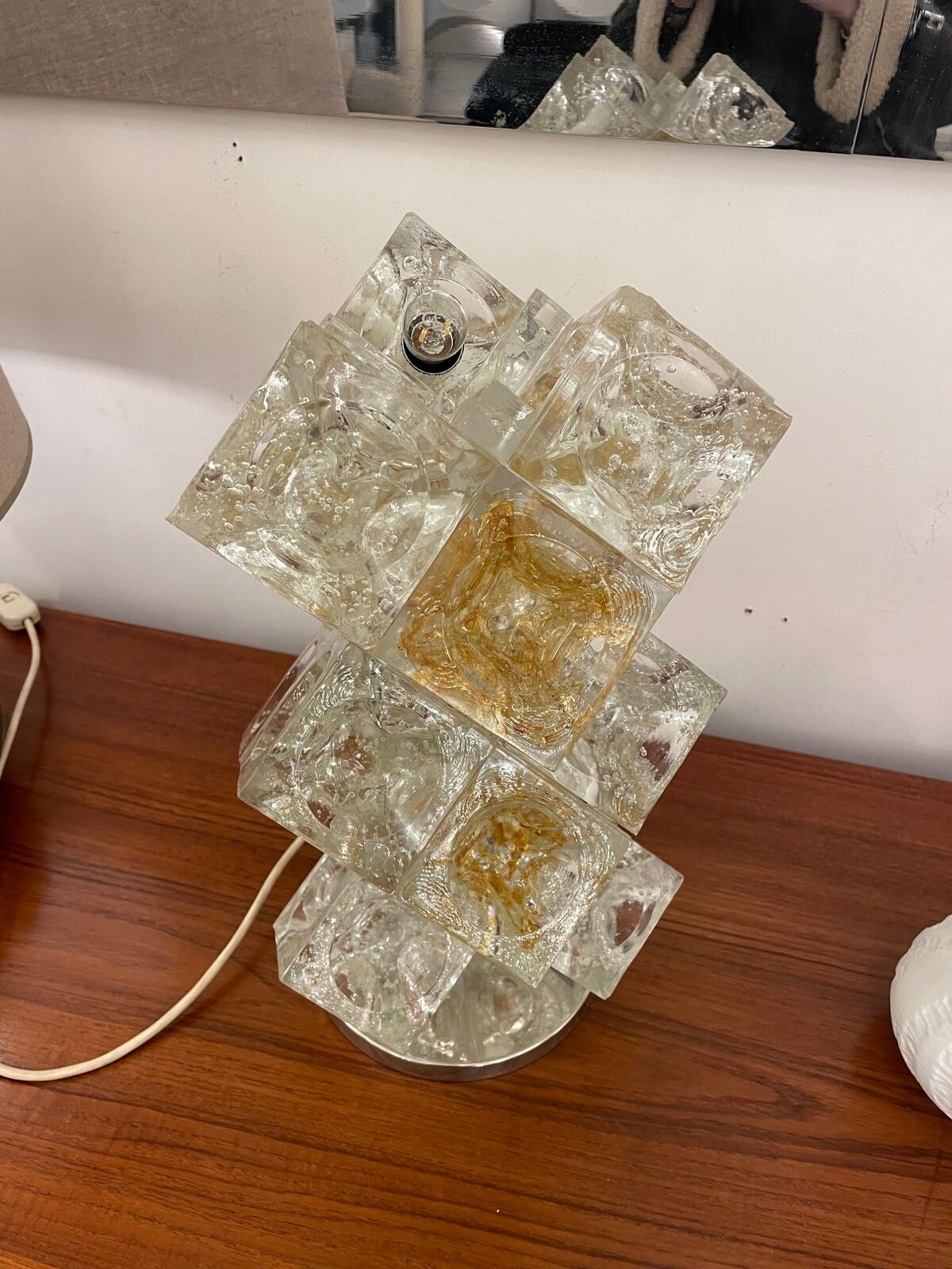 Mid-Century Modern Italian Murano Glass Table Lamp by Albano Poli for Poliarte For Sale 2