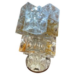 Lampada da tavolo in vetro di Murano della metà del secolo scorso di Albano Poli per Poliarte