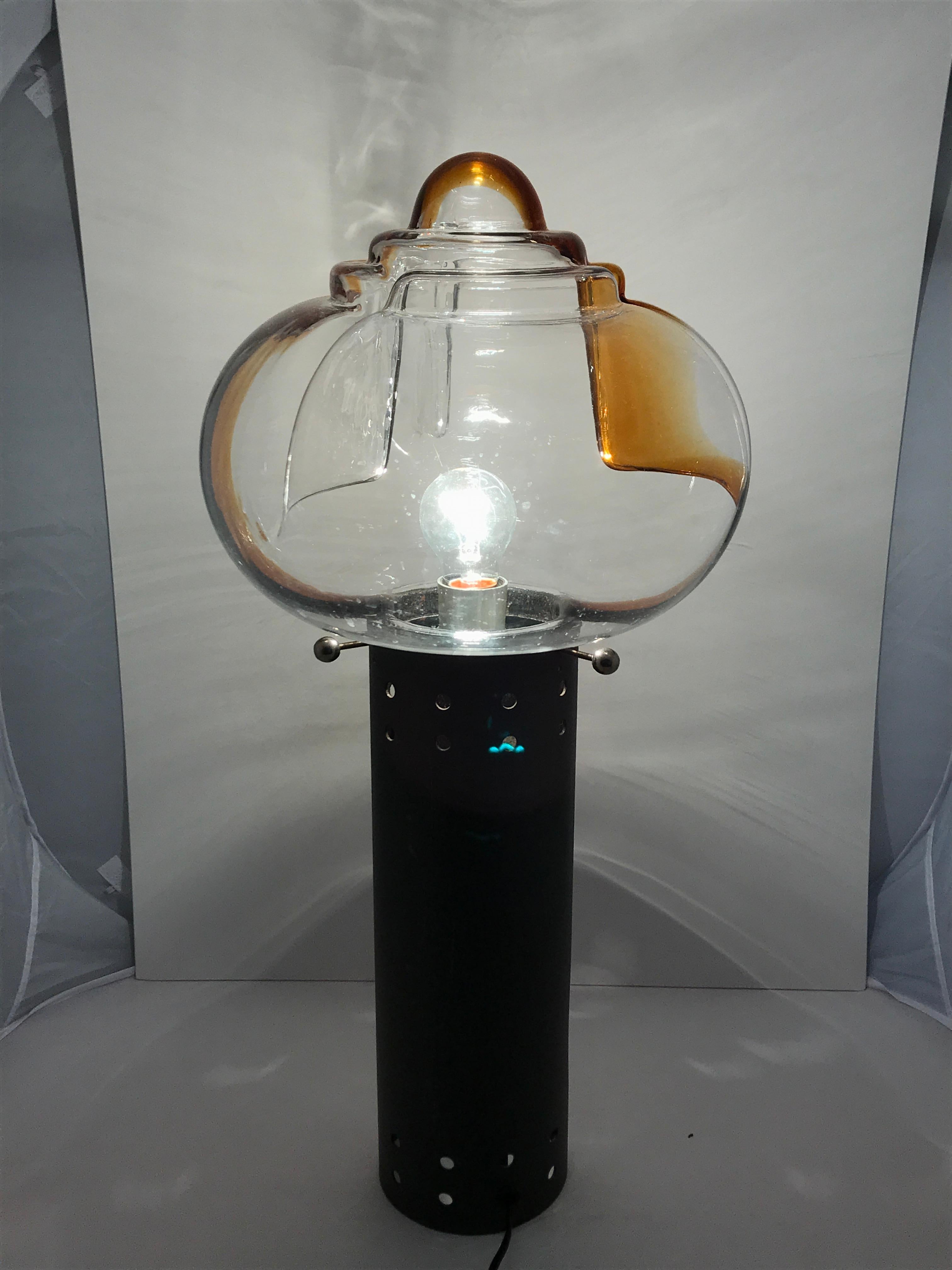 Mid-Century Modern Italian Murano Glass Table Lamp by Toni Ziuccheri for Mazzega For Sale 2
