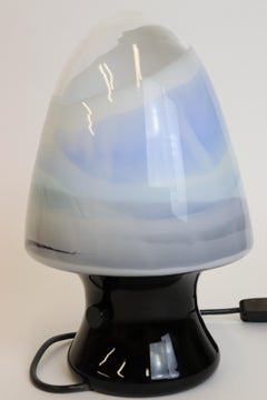 Mid-Century Modern Italian Murano Glass Table Lamp Crystal Multi-Color Streaks