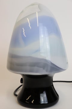 Mid-Century Modern Italian Murano Glass Table Lamp Crystal Multi-Color Streaks