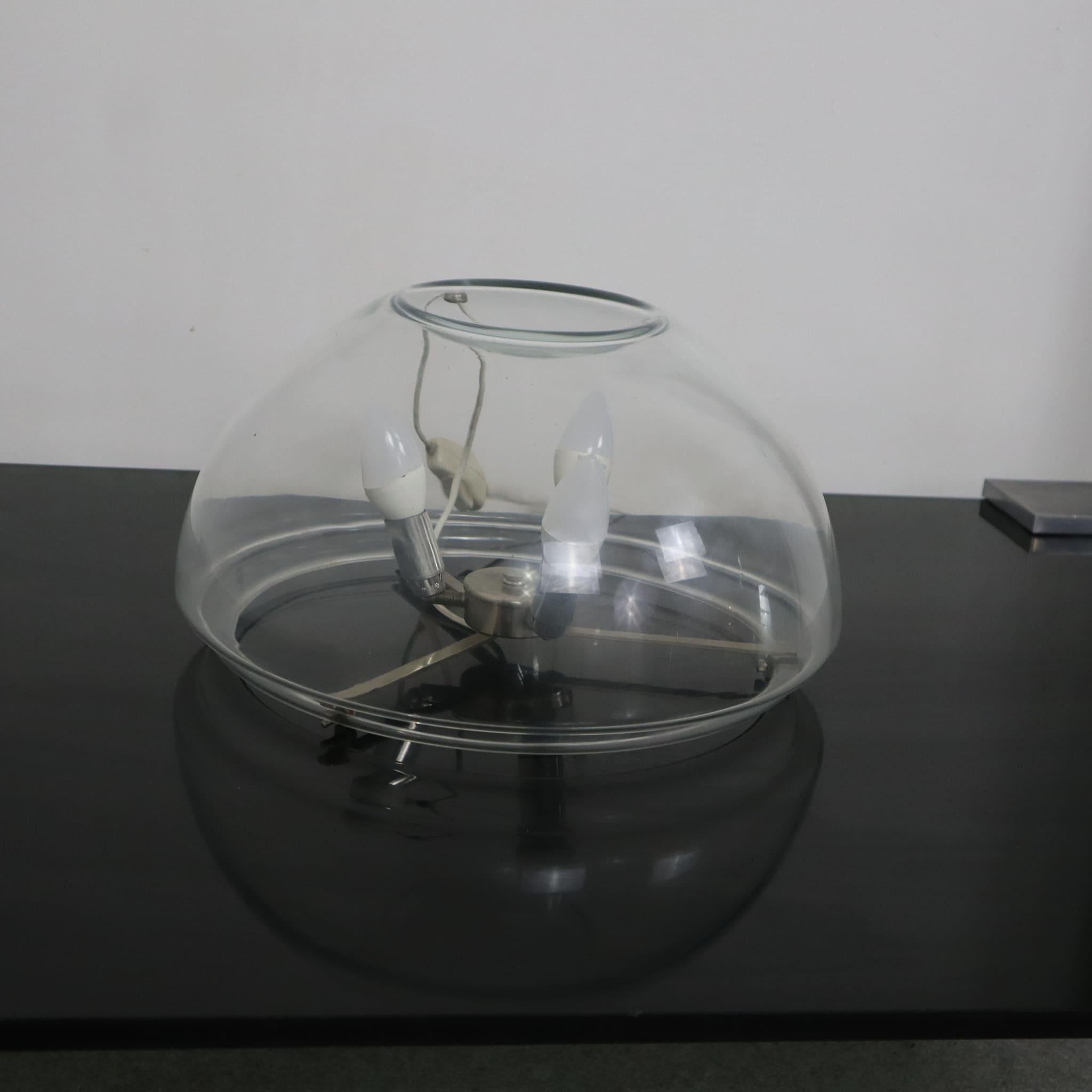 Moderne italienische Murano-Glas-Tischlampen aus der Mitte des Jahrhunderts, Italien, 1970er Jahre (Stahl) im Angebot