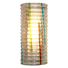 Mid-Century Modern Italian Murano Glass Wall Lamp Crystal with Multicolor Accent