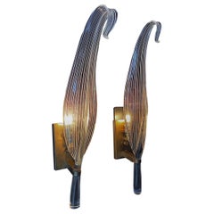 Mid-Century Modern Italian Murano Glass wall lights by Franco Luce