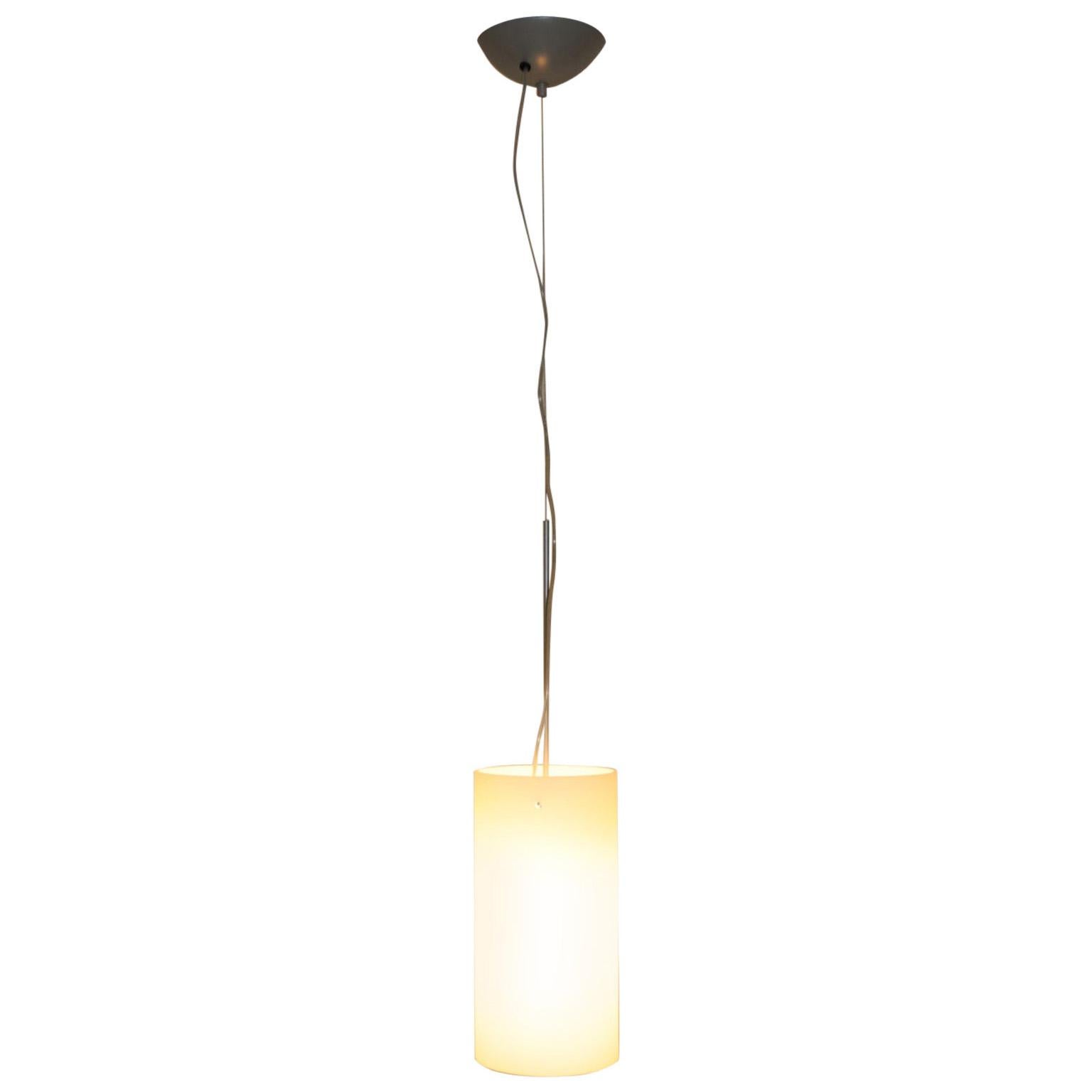 Mid-Century Modern Italian Murano Hand Blown White Glass Pendant Lamp For Sale