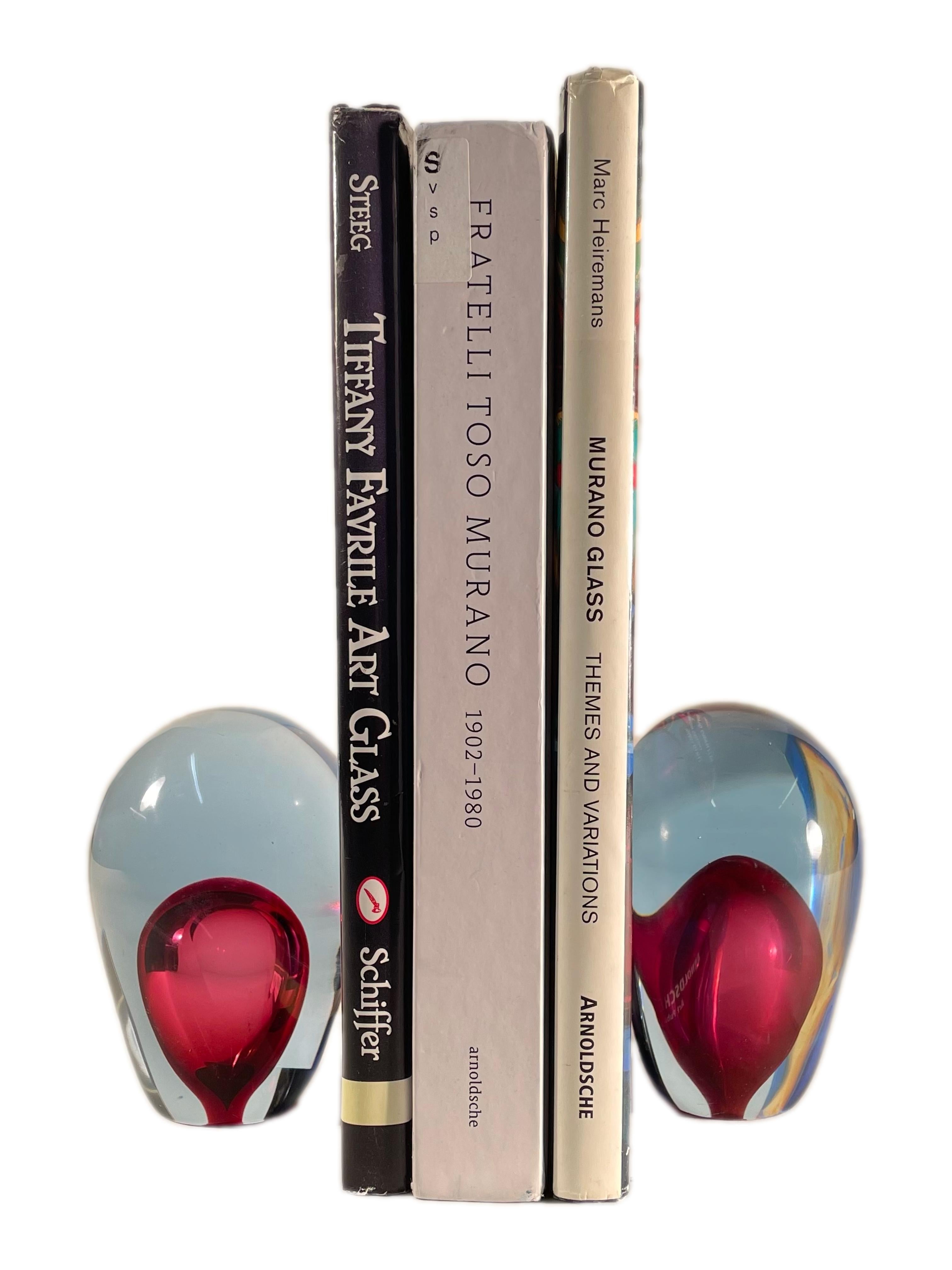 murano glass bookends