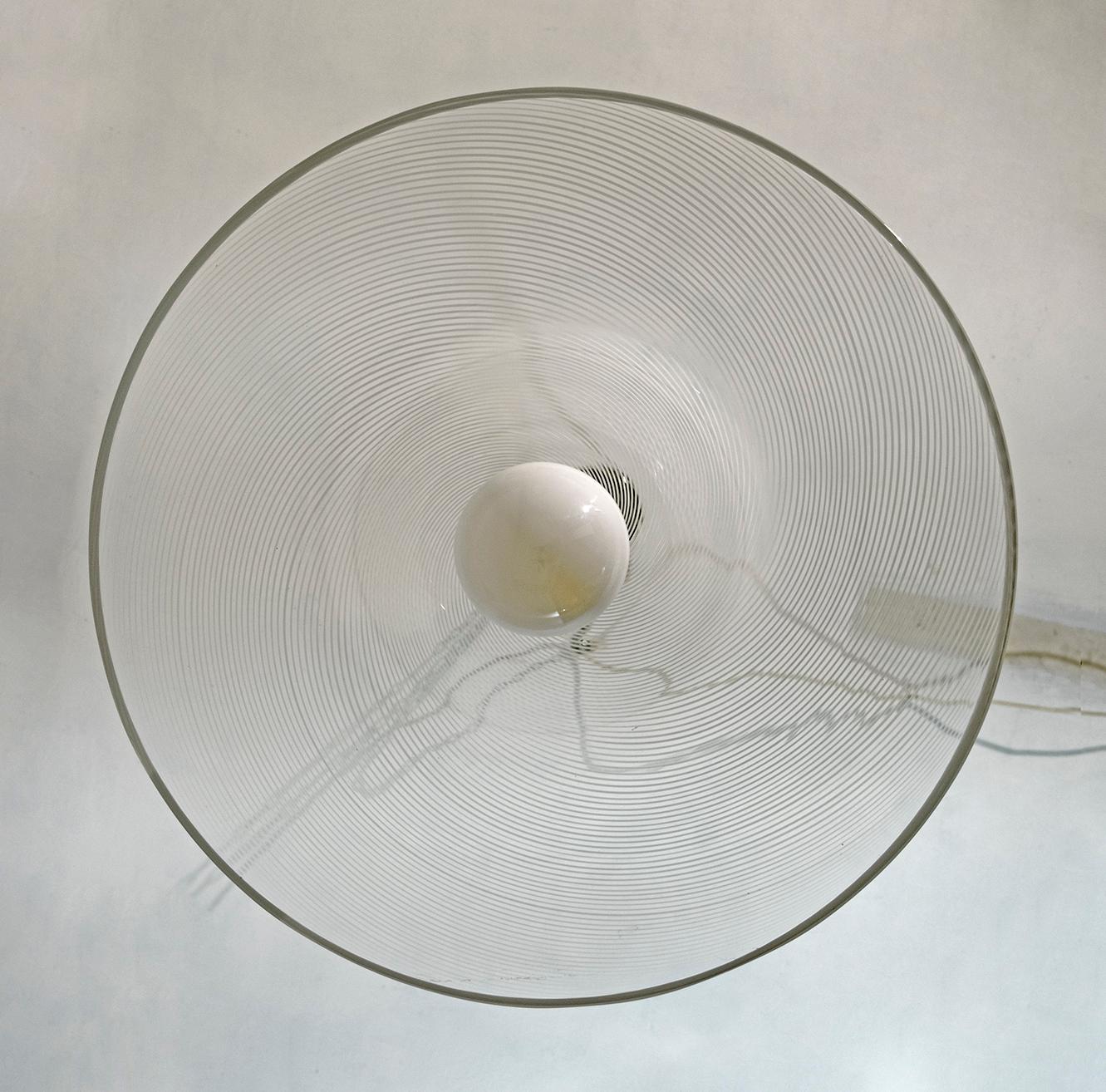 Mid-Century Modern Italian Murano Spiral Glass Pendant Lamp, 1970s For Sale 4