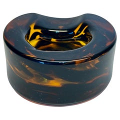Mid-Century Modern Italian Murano Tortoiseshell Glass Cigar Ashtray