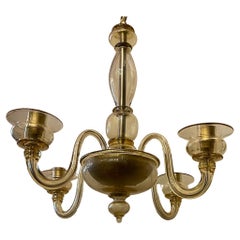 Mid-Century Modern Italian Murano Venetian Gold Barovier Seguso Chandelier