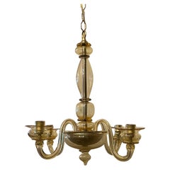 Mid-Century Modern Italienischer Murano Venetian Gold Barovier Seguso Kronleuchter