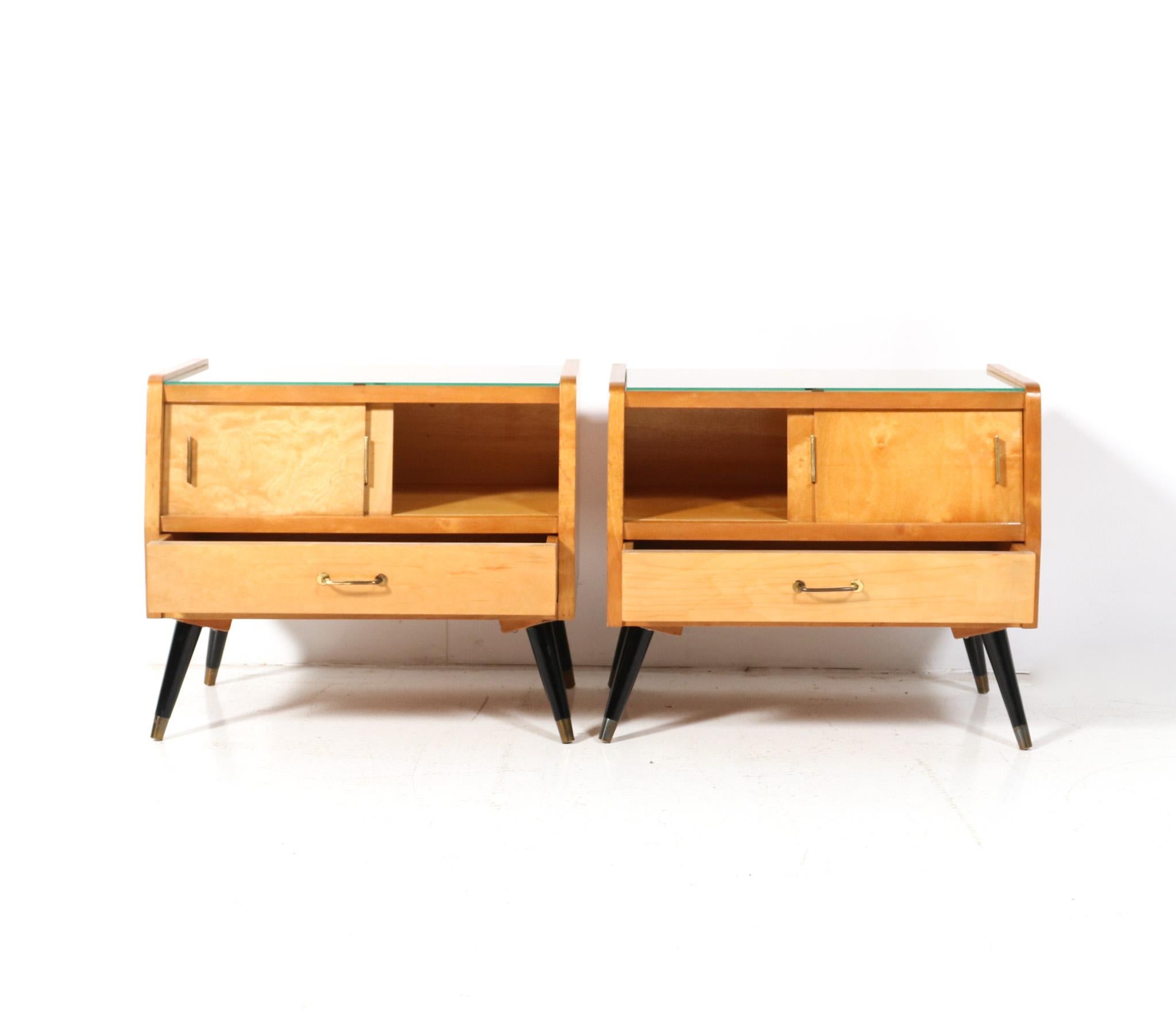 European  Mid-Century Modern Italian Nightstands or Bedside Tables, 1960s For Sale