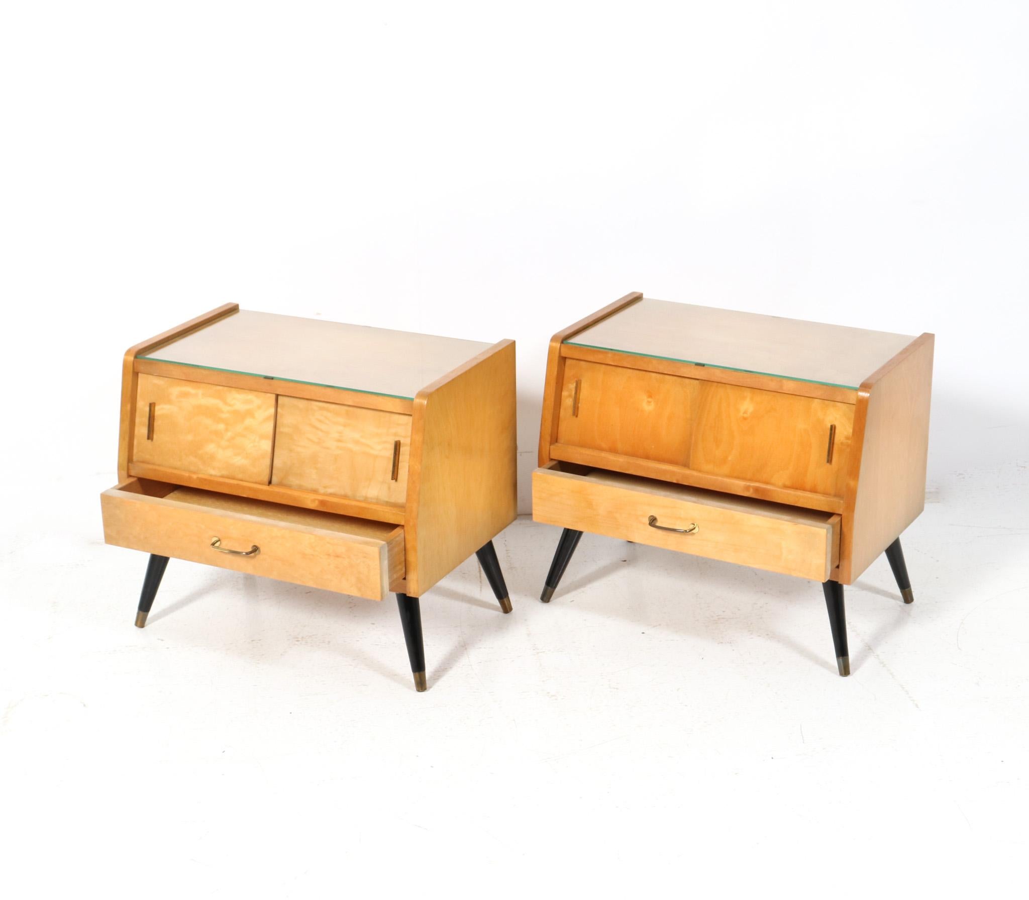  Mid-Century Modern Italian Nightstands or Bedside Tables, 1960s In Good Condition For Sale In Amsterdam, NL