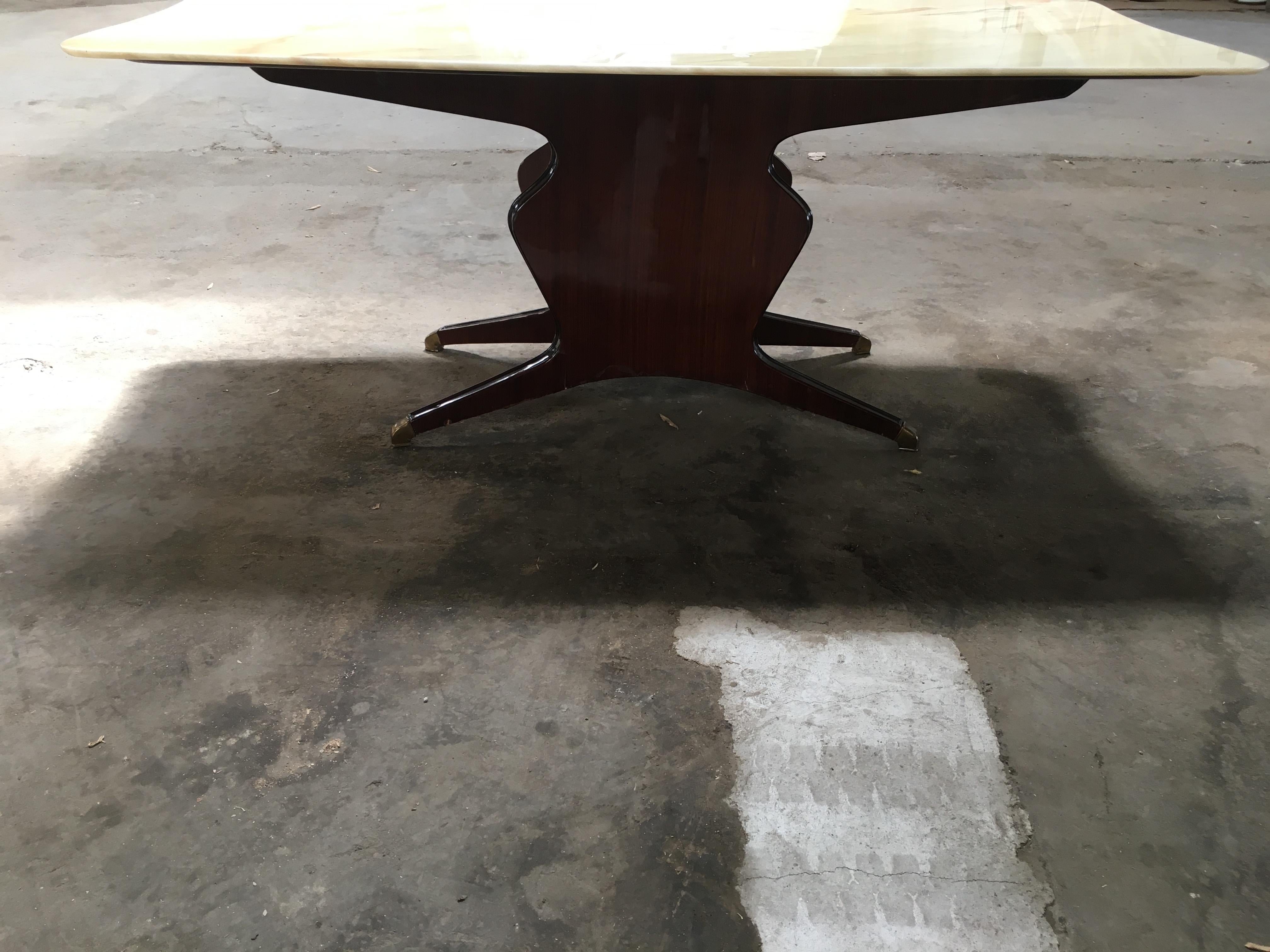 Mid-Century Modern Italian O. Borsani Mahogany Table, 1950s In Good Condition In Prato, IT