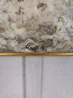 Mid Century Modern Italian Oil Painting Losi Cinello (1928-1982) Cityscape