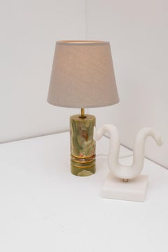 Mid-century Modern Italian onyx /brass table lamp.