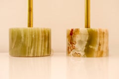 Mid-century Modern Italian onyx /brass table lamps.