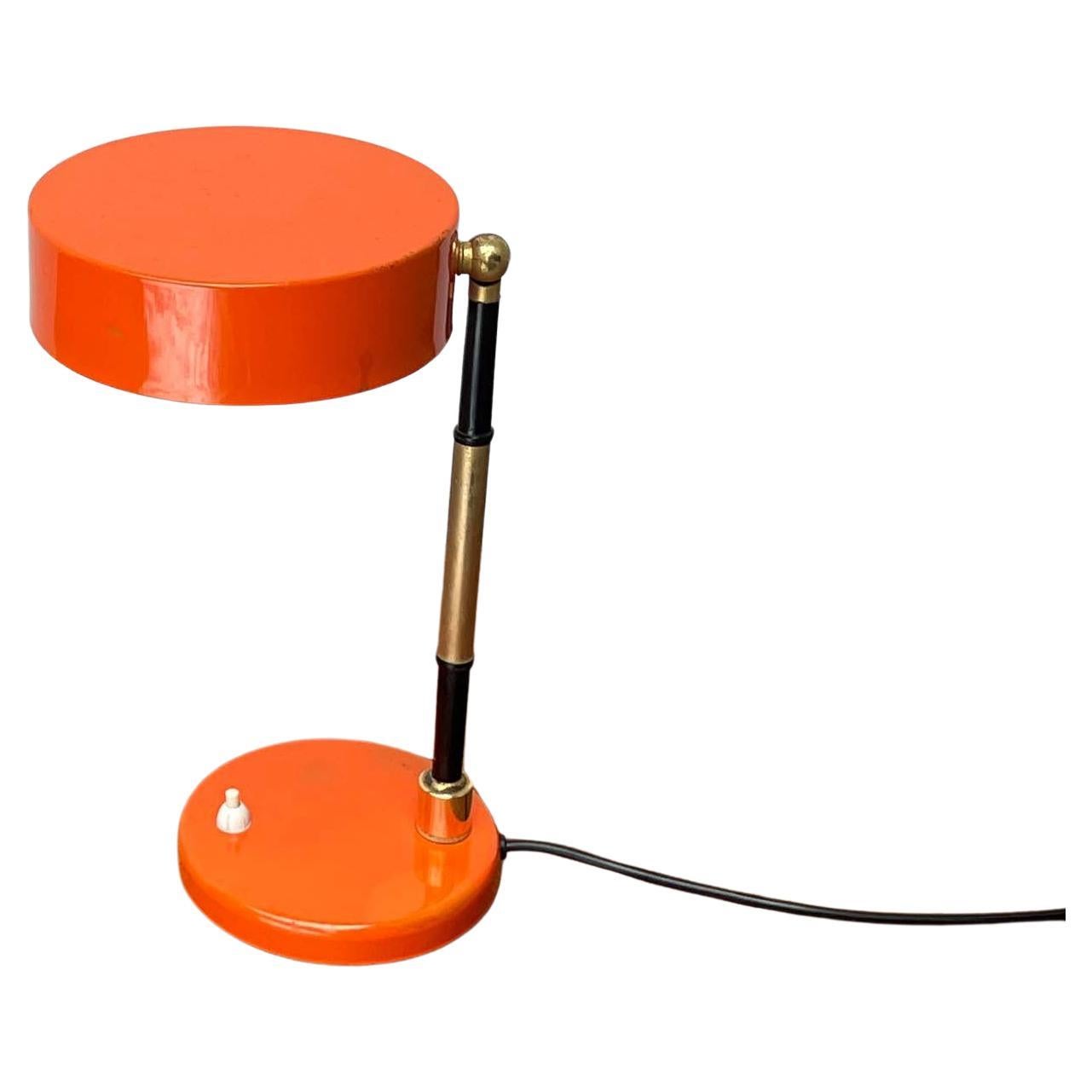 Mid-Century Modern Italian Orange Minimalist Table Lamp, 1960s