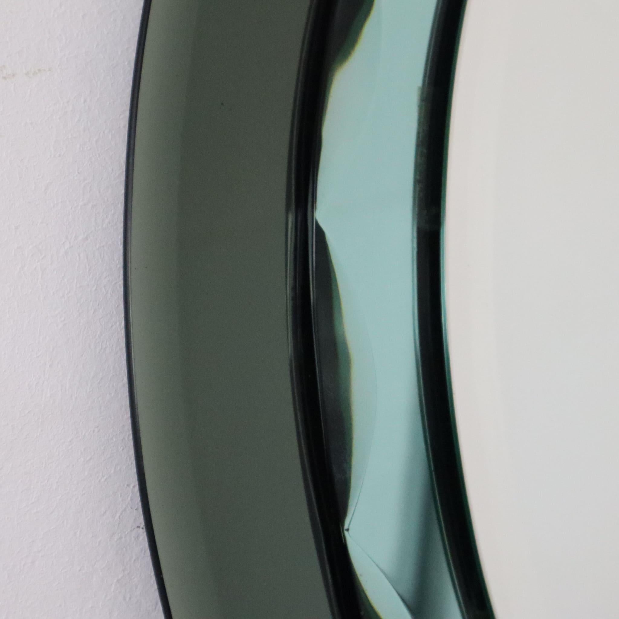 Mid-century modern italian oval green mirror by Cristal Art, Italy, 1960s For Sale 3