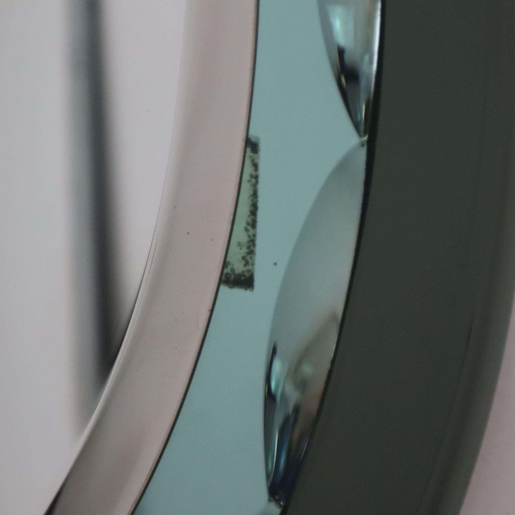 Mid-20th Century Mid-century modern italian oval green mirror by Cristal Art, Italy, 1960s For Sale