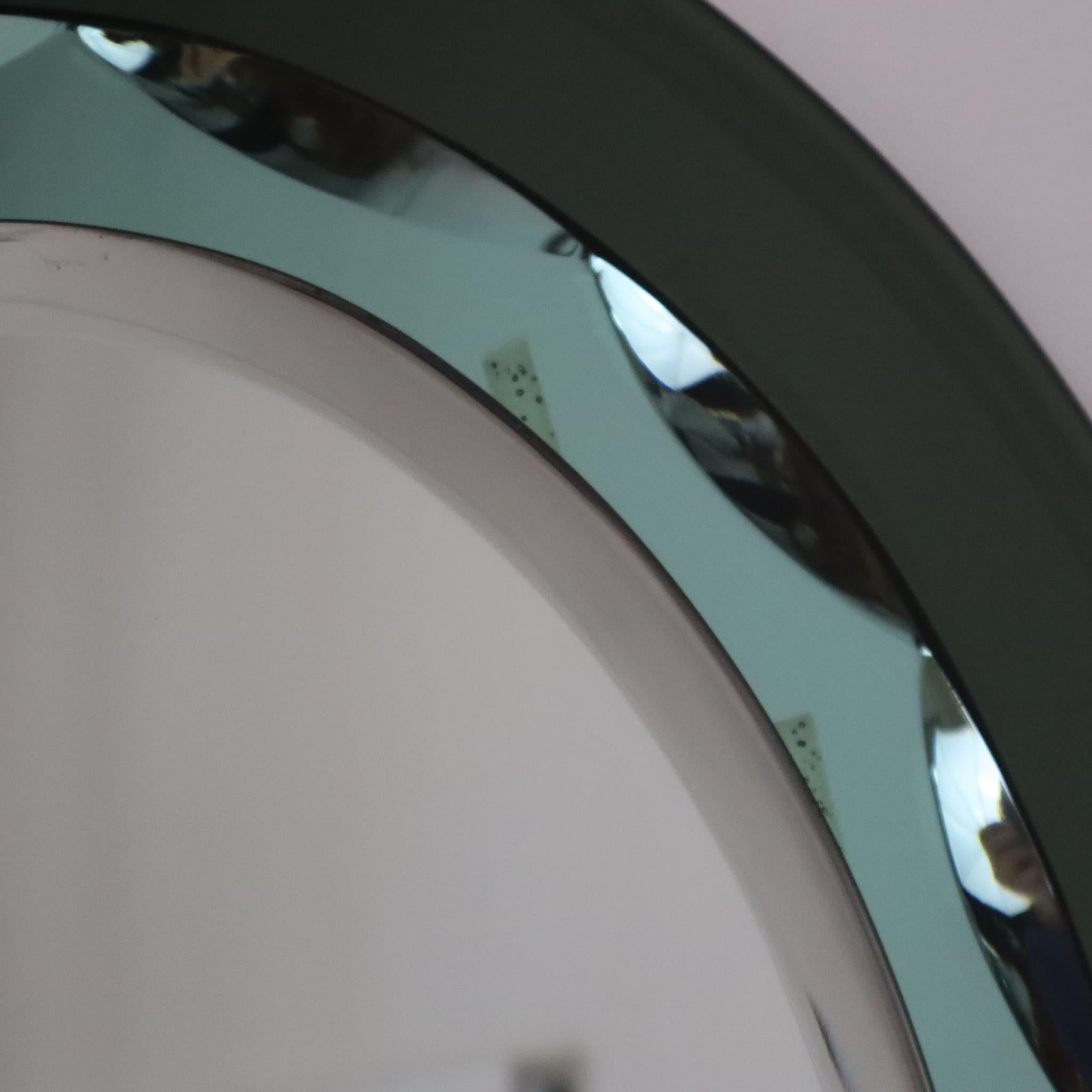 Mirror Mid-century modern italian oval green mirror by Cristal Art, Italy, 1960s For Sale