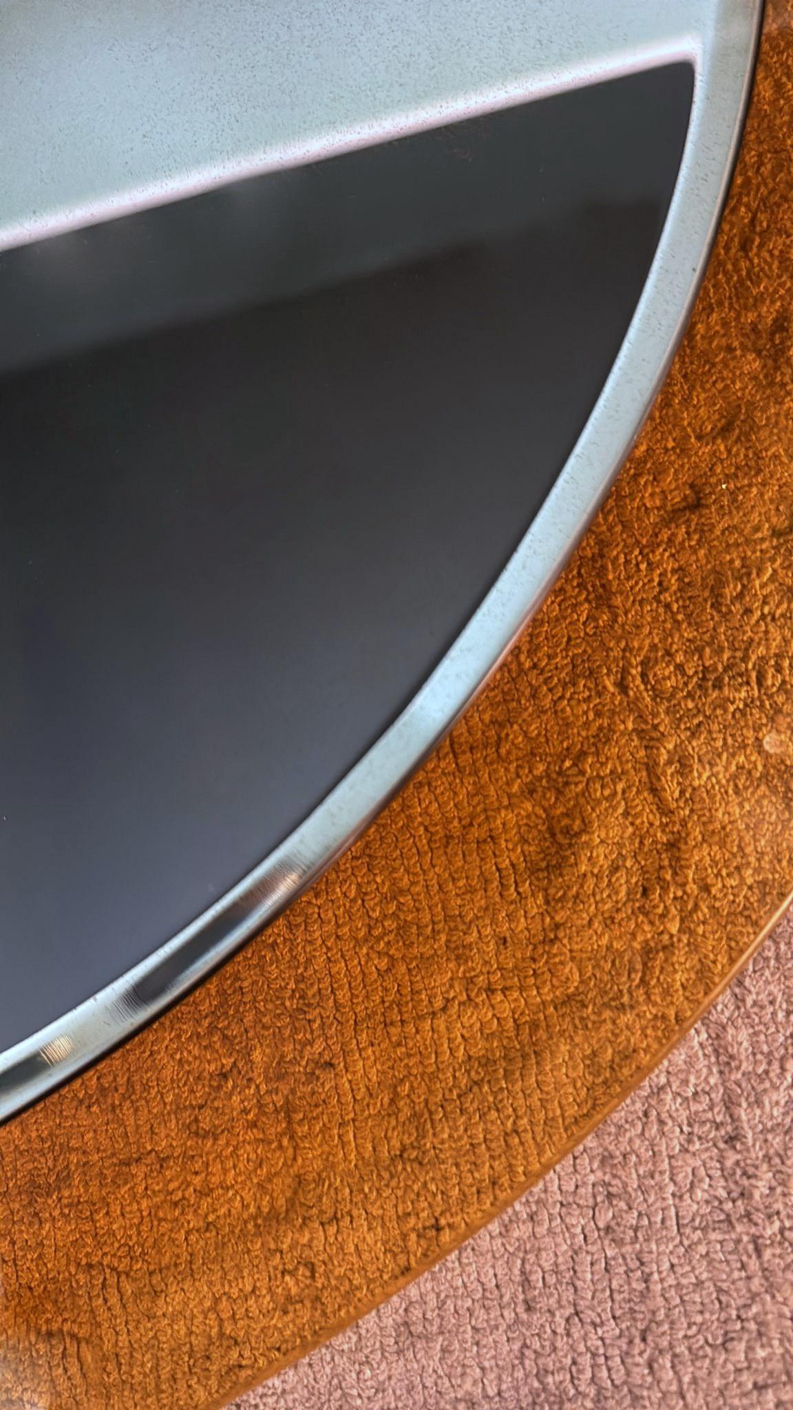 Mid-Century Modern Italian Oval Mirror In Colored Glass By Veca For Fontana Arte For Sale 10