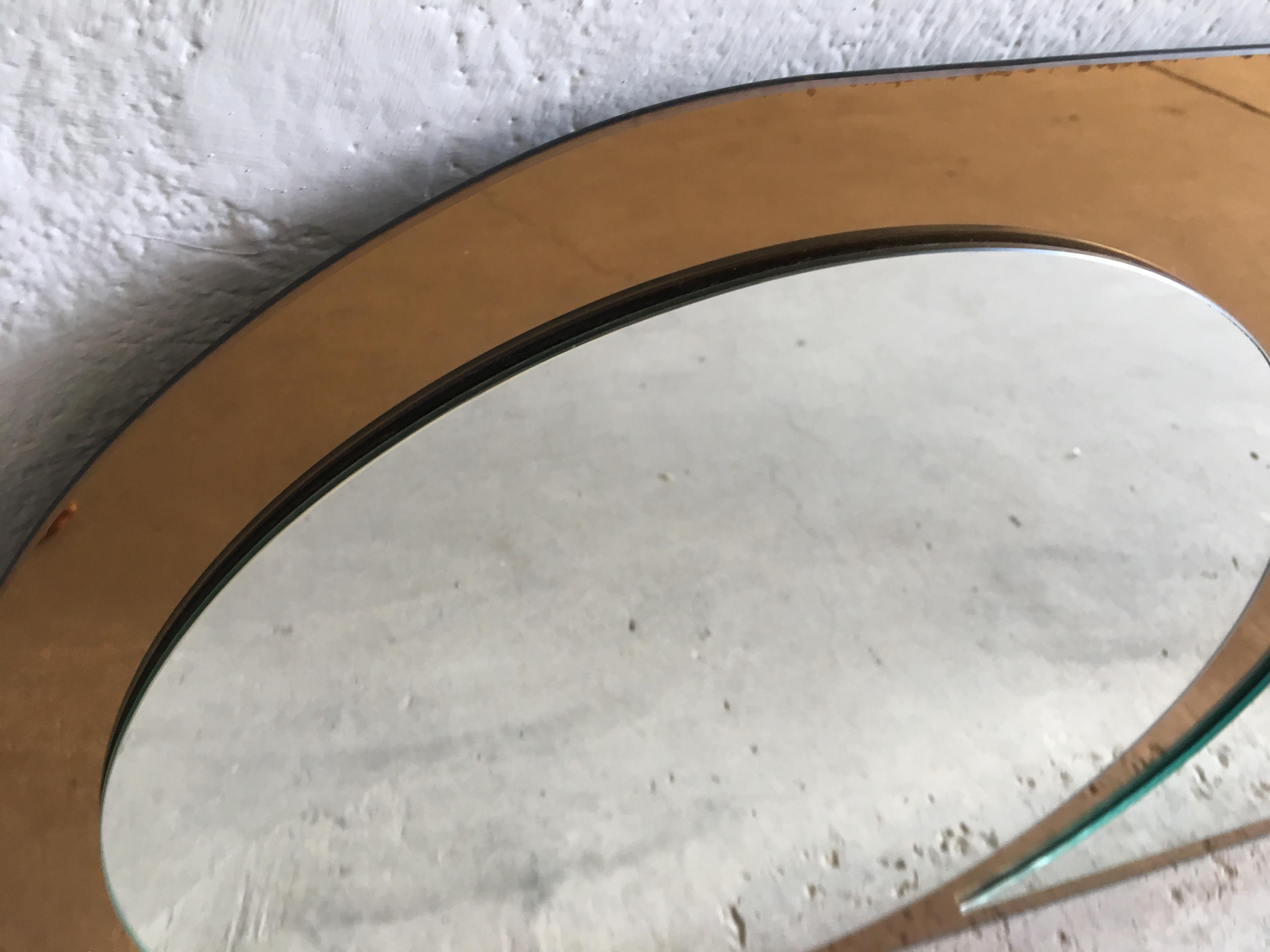 Mid-Century Modern Italian Oval Shaped Wall Mirror, 1970s 1