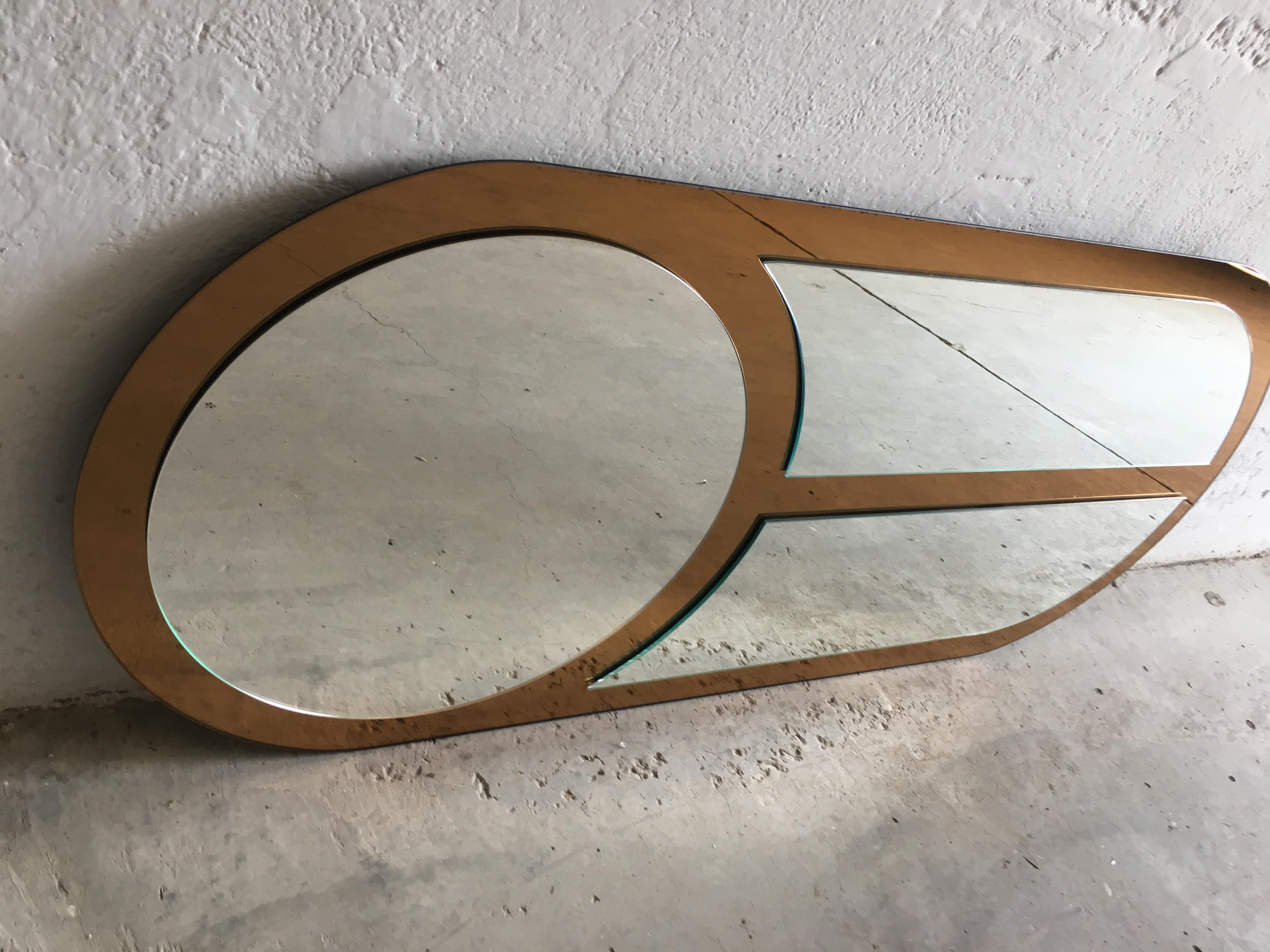 Mid-Century Modern Italian Oval Shaped Wall Mirror, 1970s 3