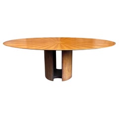 Mid-Century Modern Italian Oval Shaped Wooden Table, 1970s