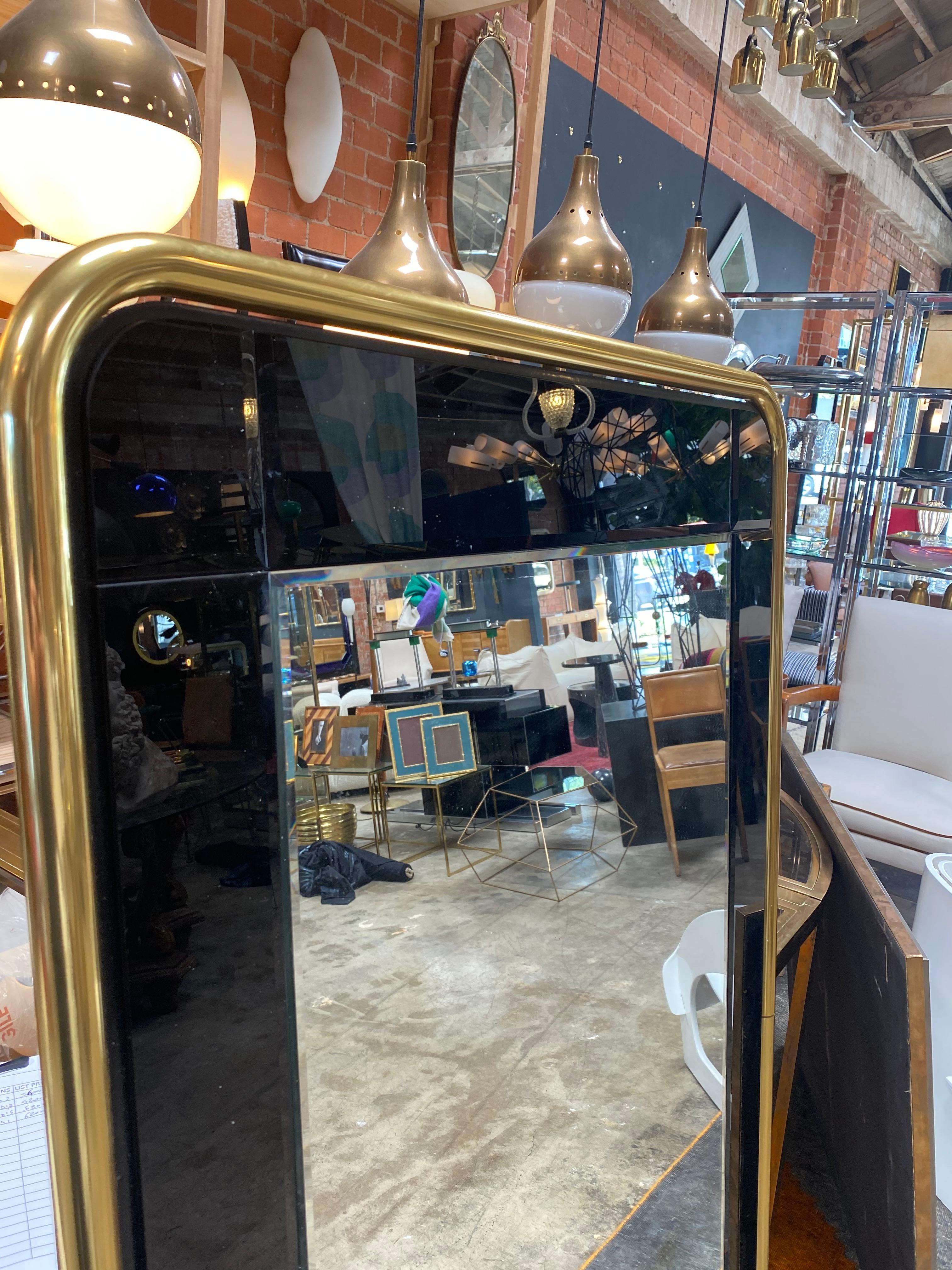 Mid-Century Modern Italian Oversize Wall Mirror, 1970 In Good Condition In Los Angeles, CA