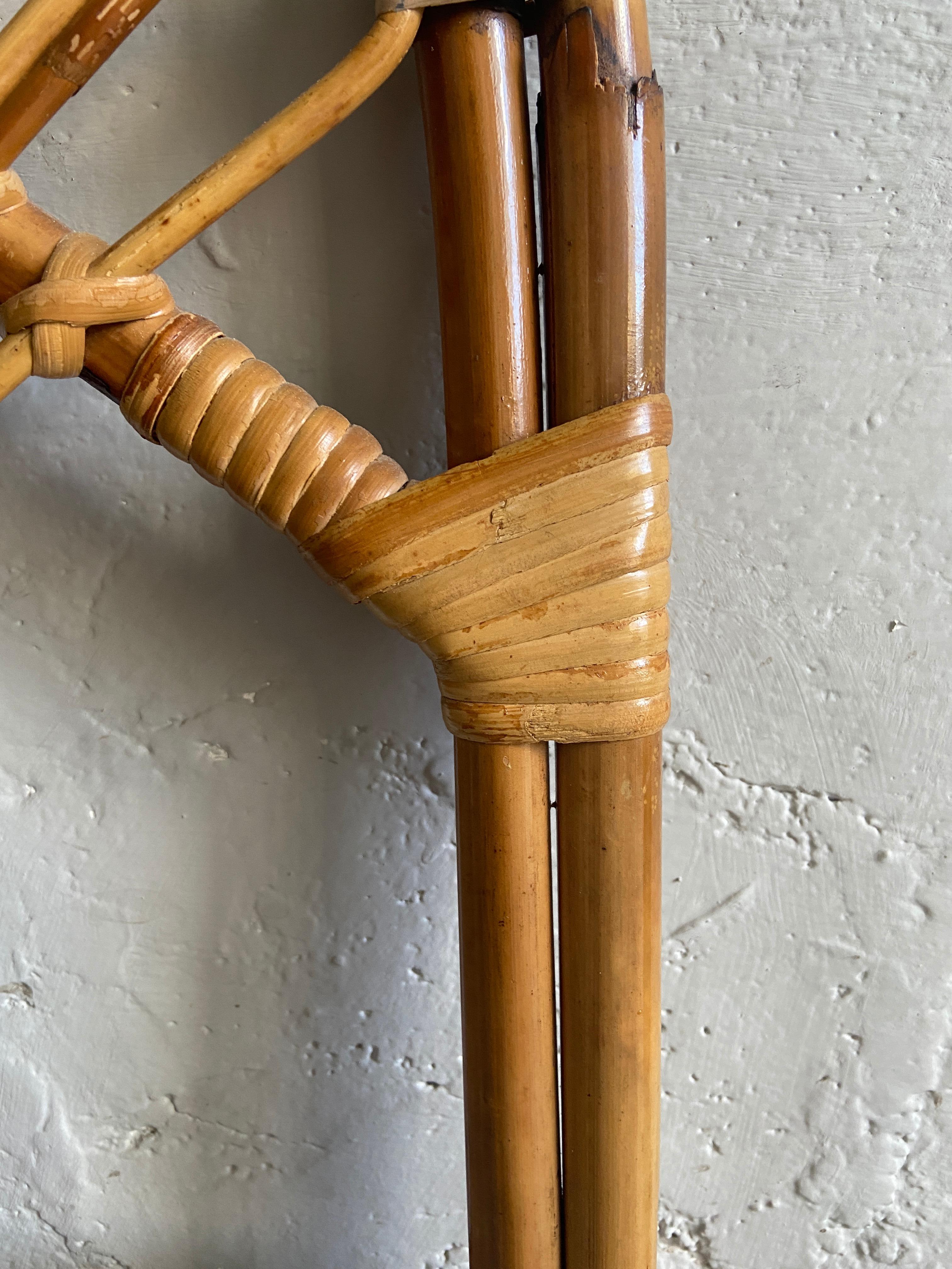 Mid-Century Modern Italian Pair of Bamboo and Rattan Peacock Headboards, 1960s 3