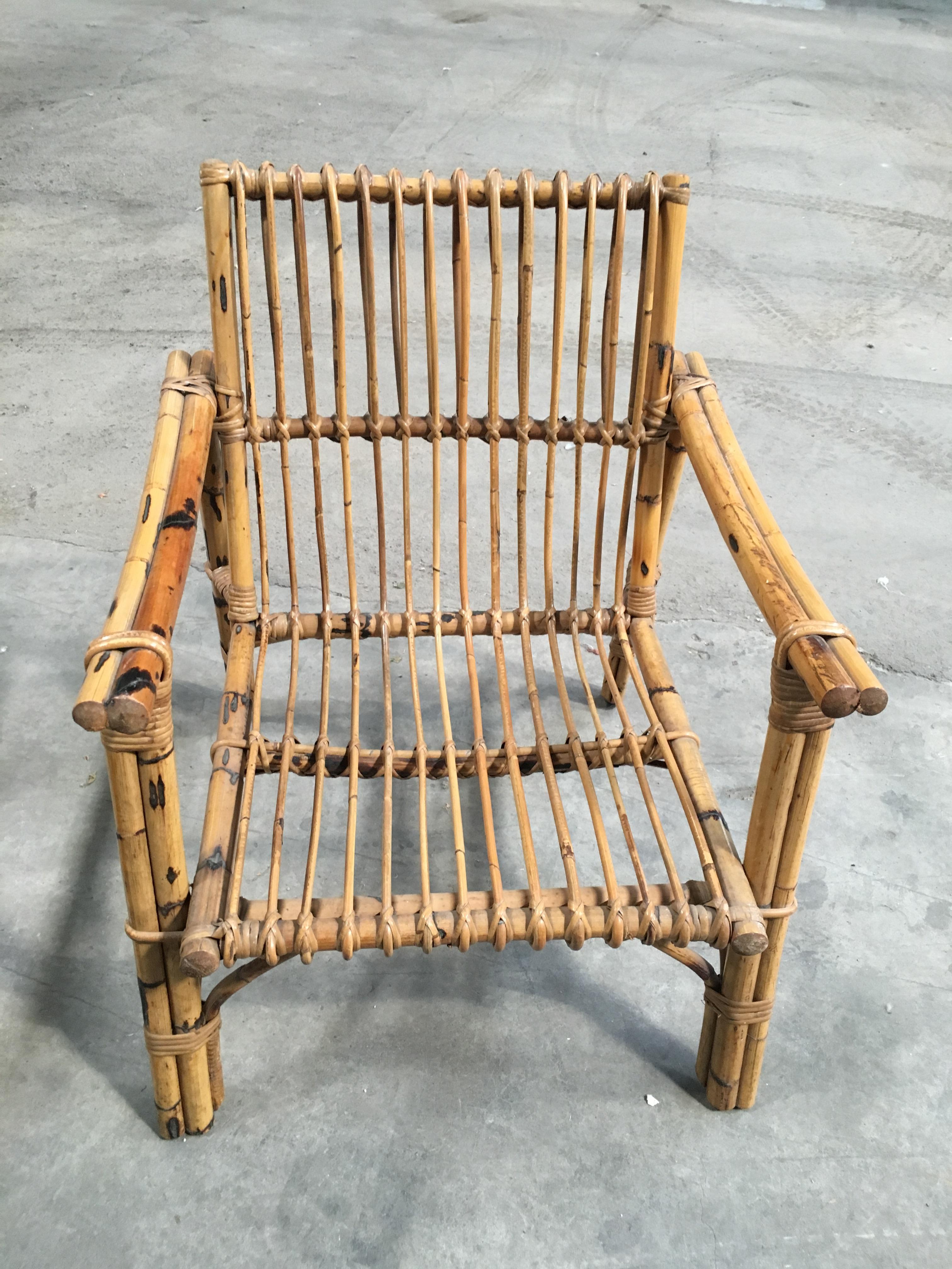 Bambou Paire de fauteuils italiens en bambou, 1970 en vente