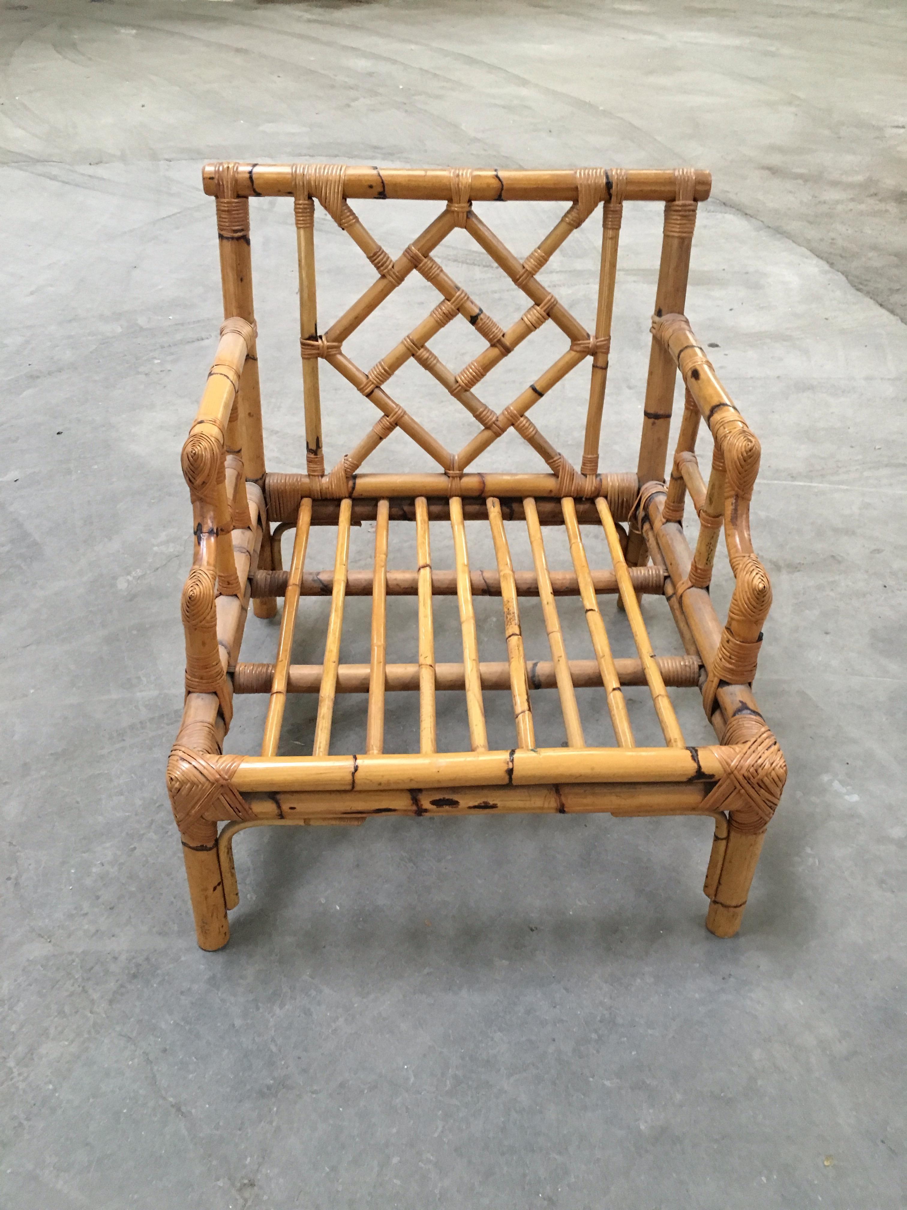 Mid-Century Modern Italian Pair of Bamboo Armchairs by Vivai del Sud, 1970s 4