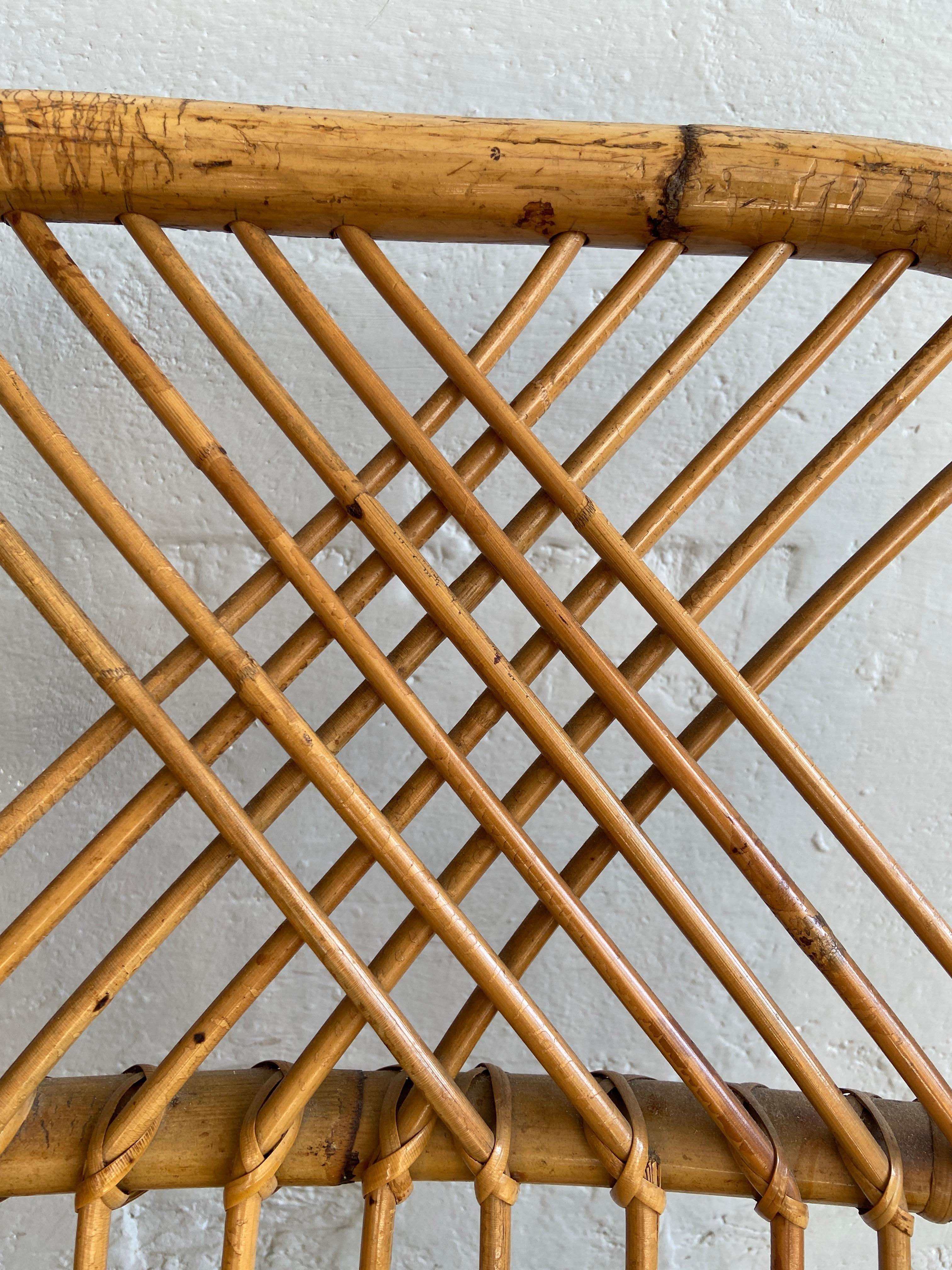 Paire de chaises italiennes en bambou de style mi-siècle moderne, 1970 9