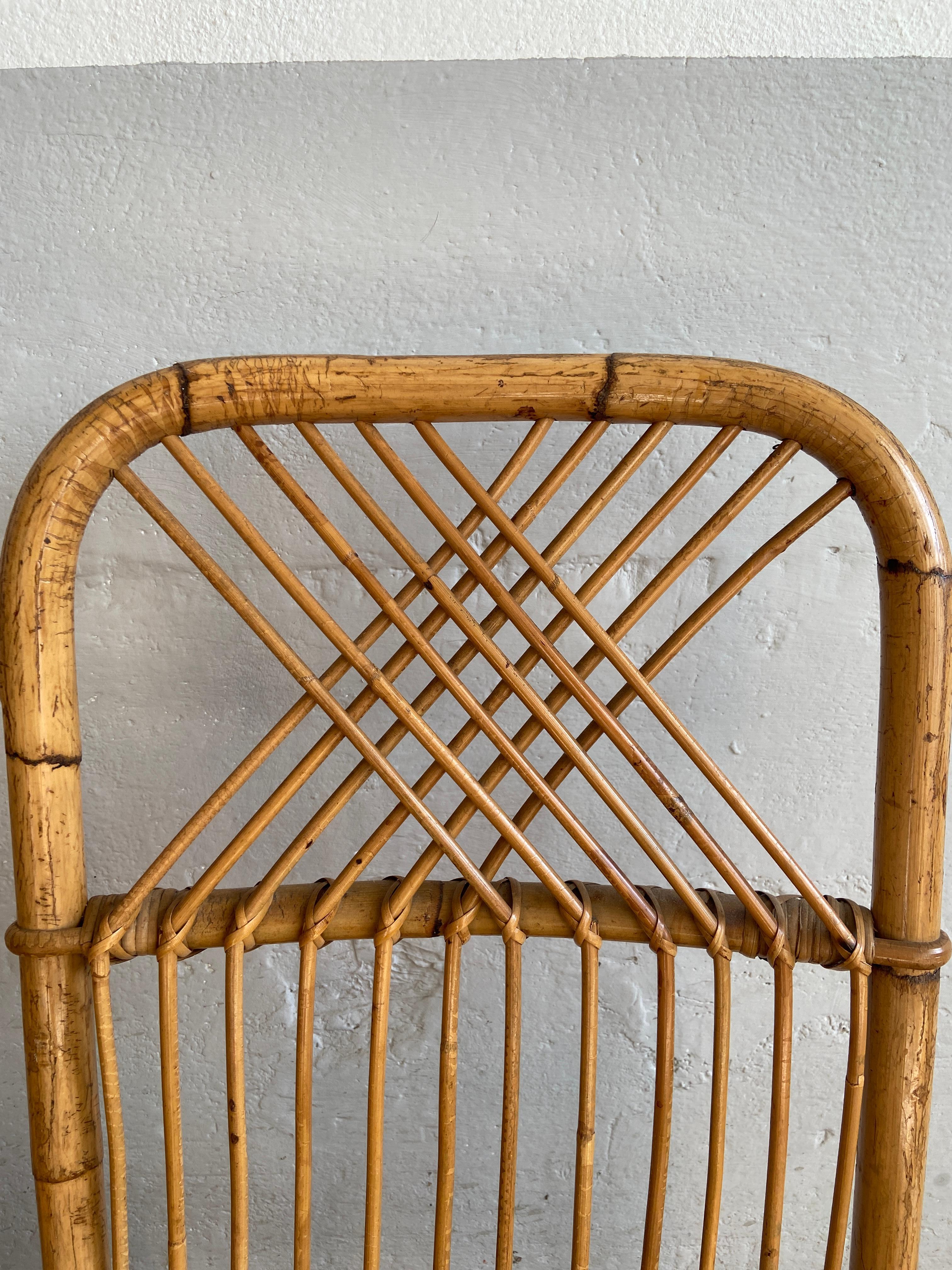 Paire de chaises italiennes en bambou de style mi-siècle moderne, 1970 10