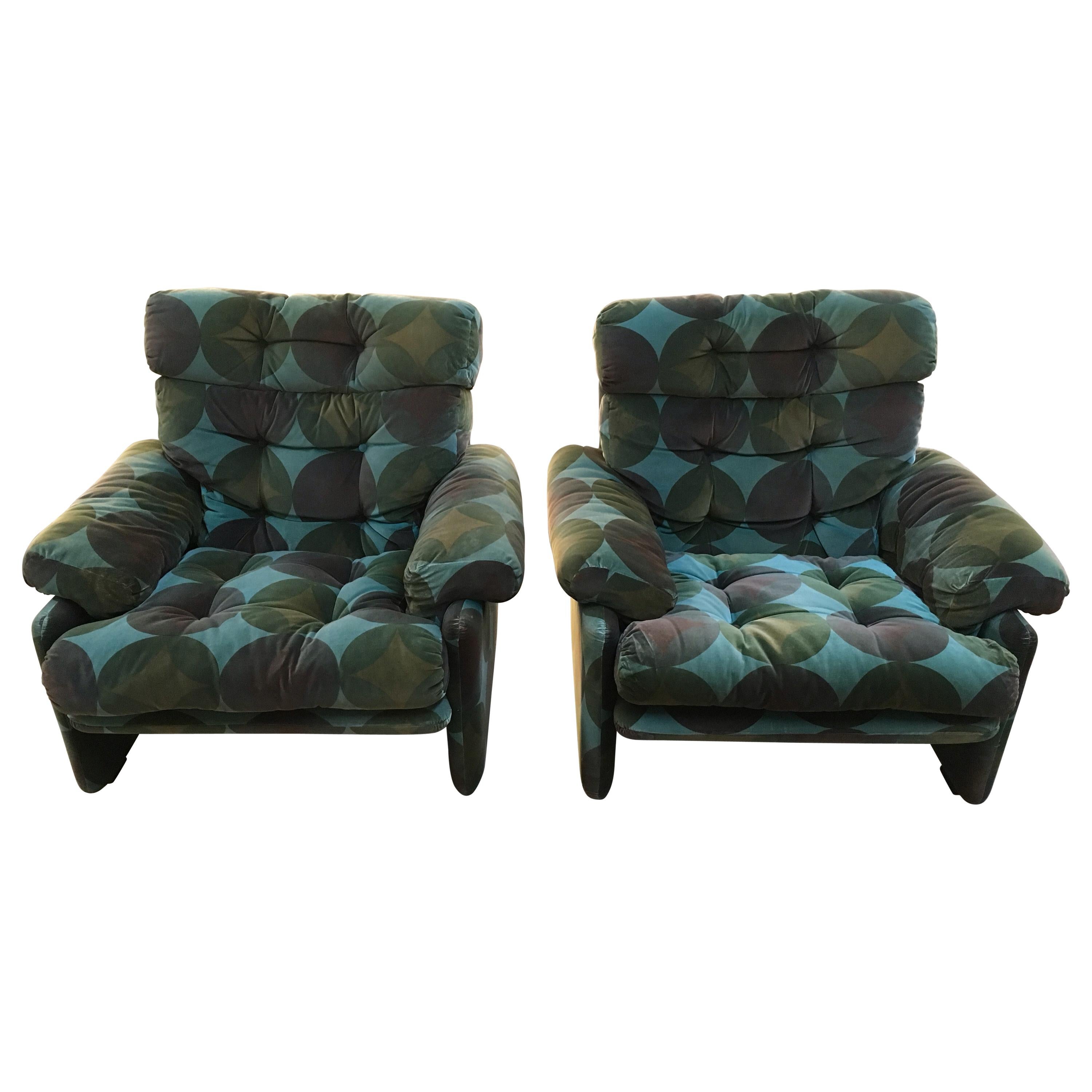 Mid-Century Modern Italian Pair of C&B Armchairs by Tobia Scarpa, 1970s For Sale