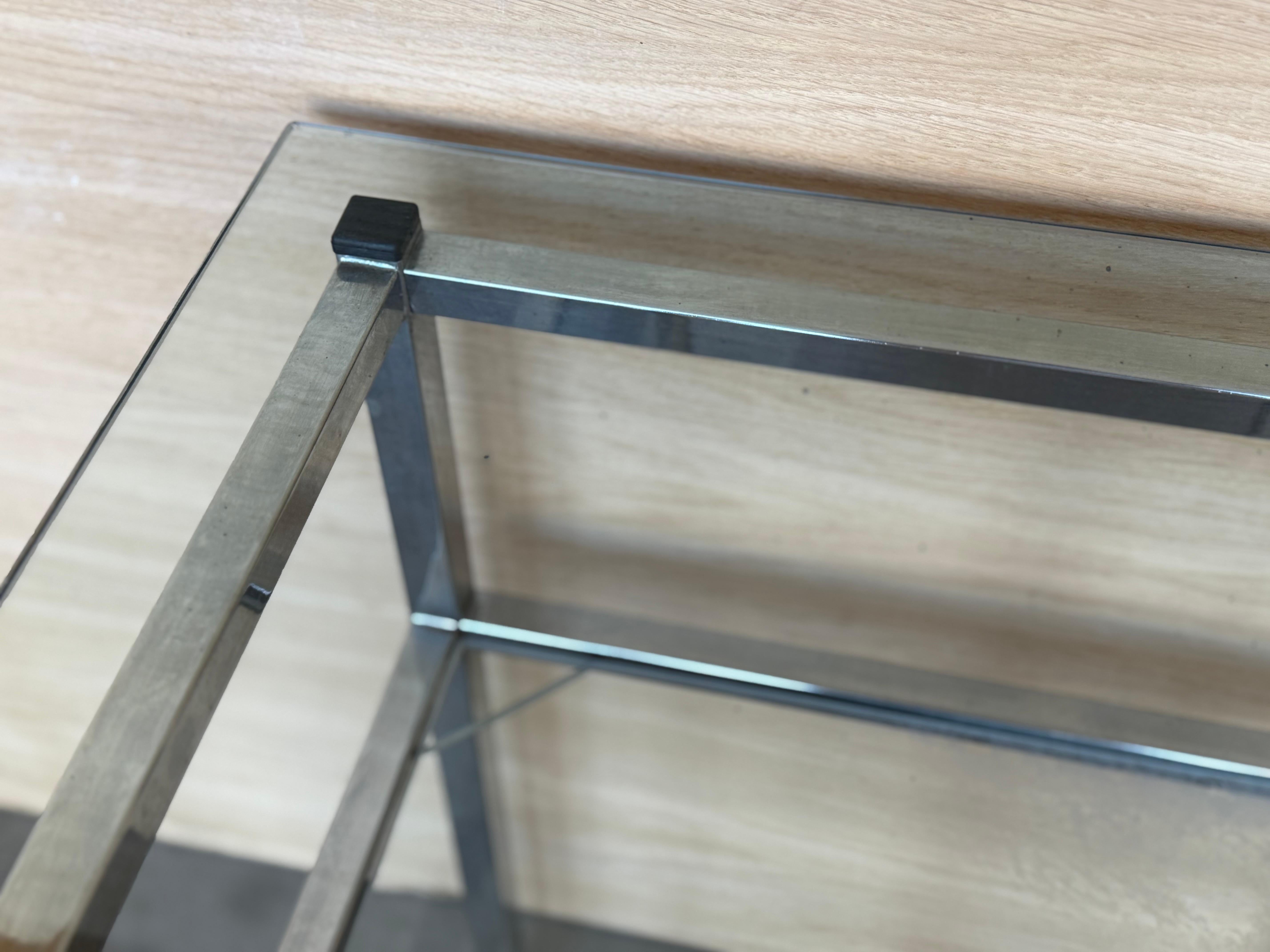 Mid Century Modern Italian Pair of Chrome Side Tables, circa 1970 For Sale 2