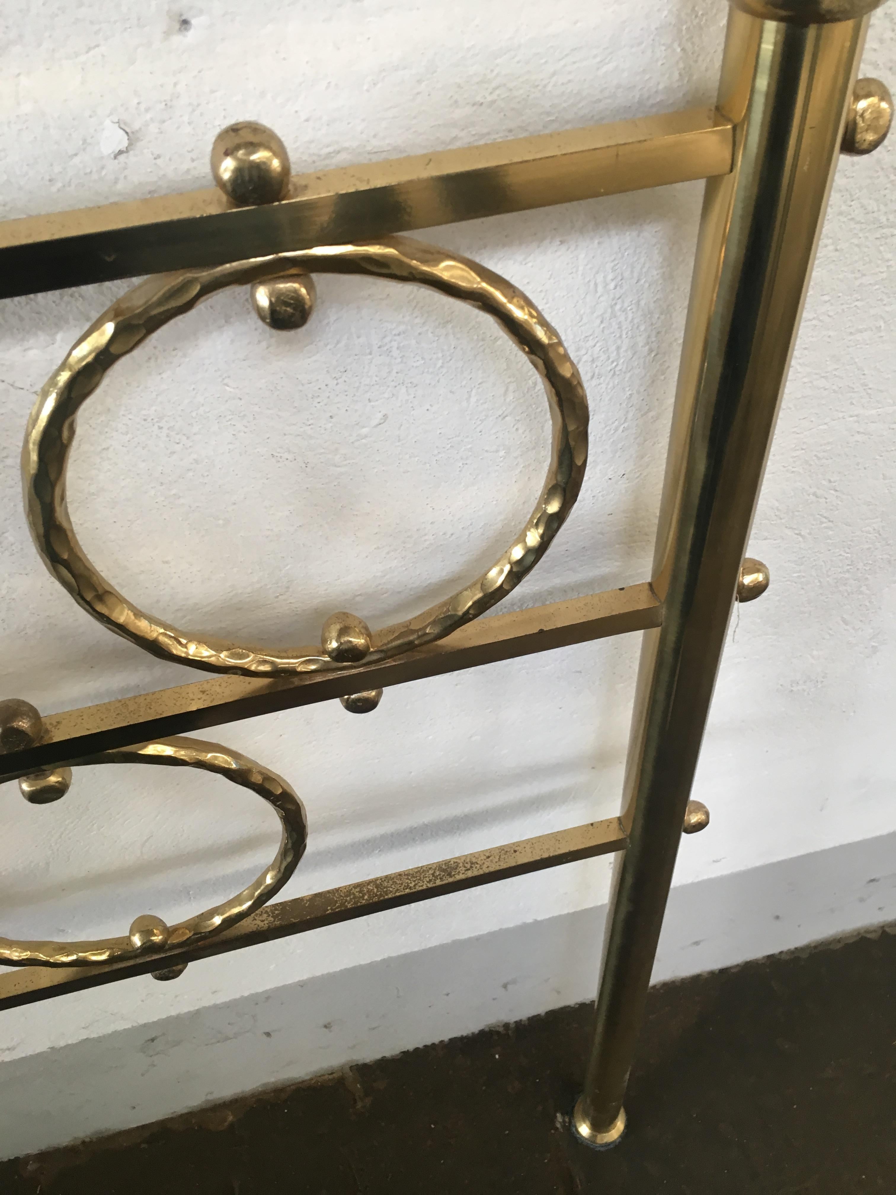Mid-Century Modern Italian Pair of Gilt Brass Single Bed Heads by O. Borsani For Sale 6