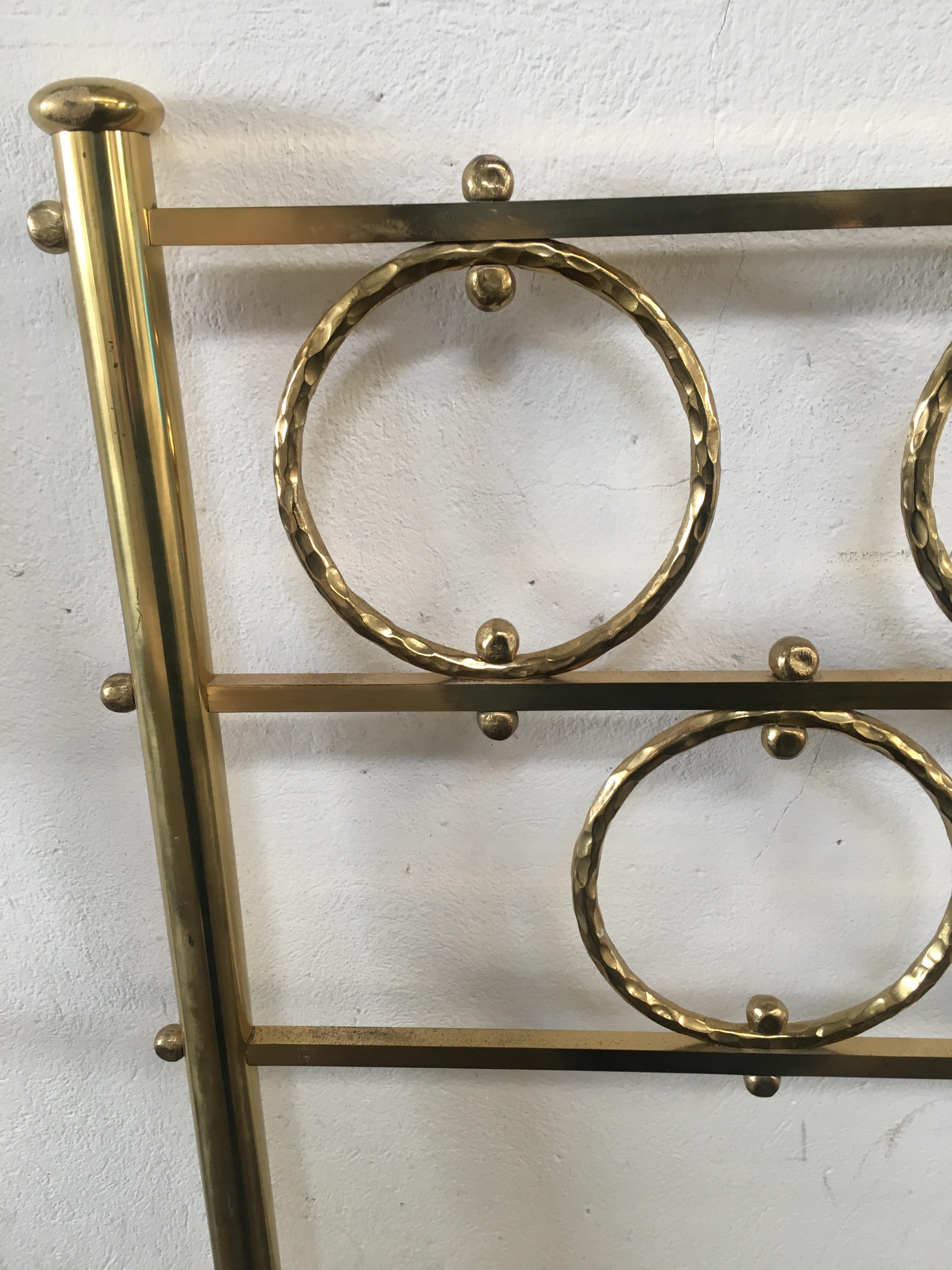 Mid-Century Modern Italian Pair of Gilt Brass Single Bed Heads by O. Borsani For Sale 8