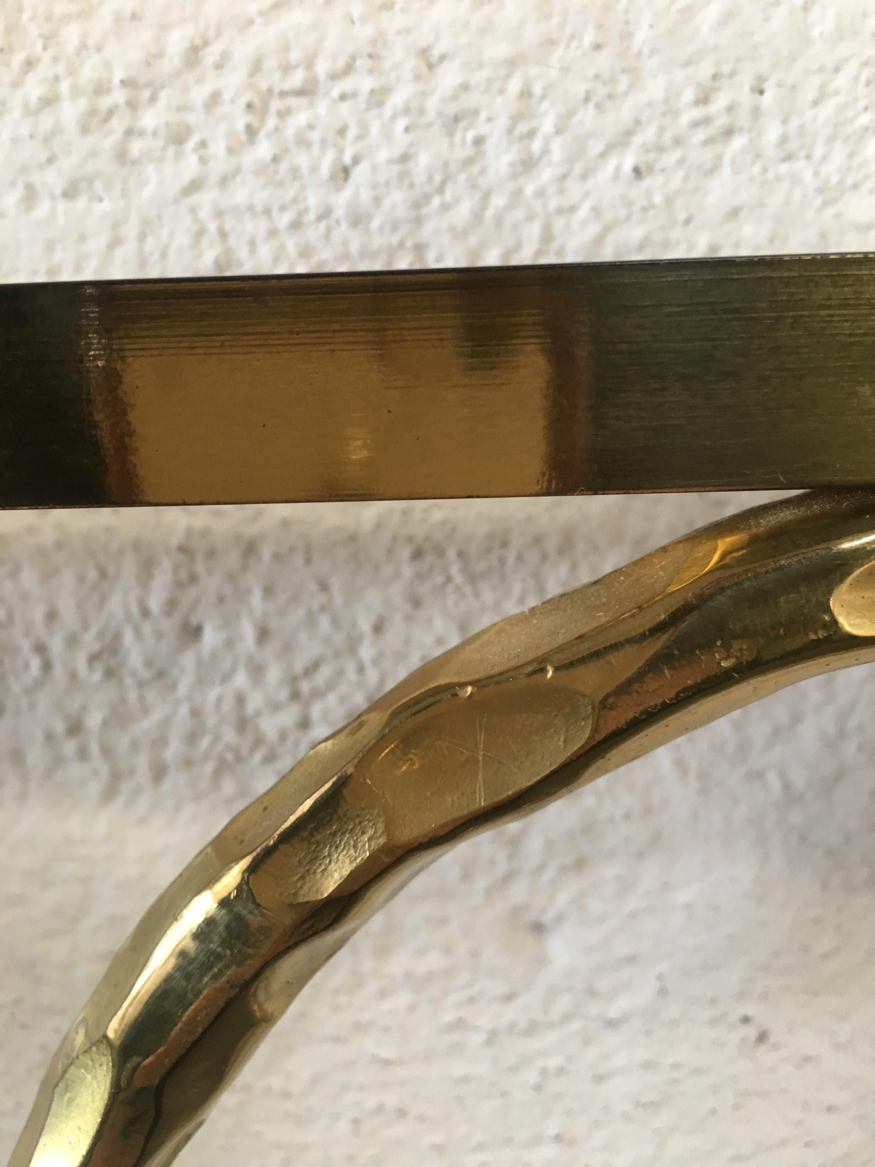 Mid-Century Modern Italian Pair of Gilt Brass Single Bed Heads by O. Borsani For Sale 10