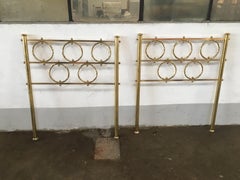Mid-Century Modern Italian Pair of Gilt Brass Single Bed Heads by O. Borsani