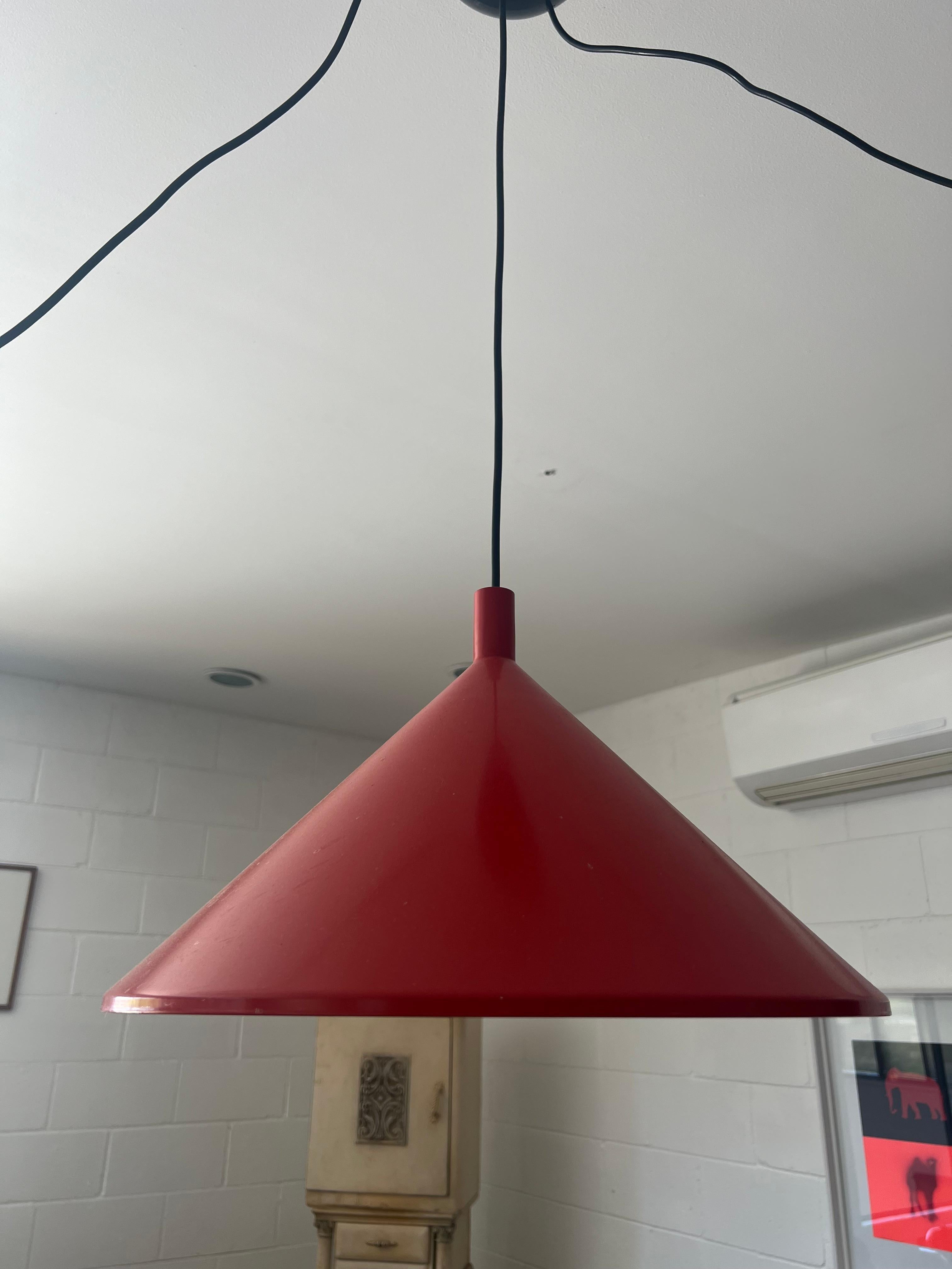 Late 20th Century Mid Century Modern Italian Pair of Pendant Lights by Elio Martinelli  For Sale