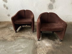 Mid-Century Modern Italian Pair of PS142 Armchairs by Eugenio Gerli for Tecno