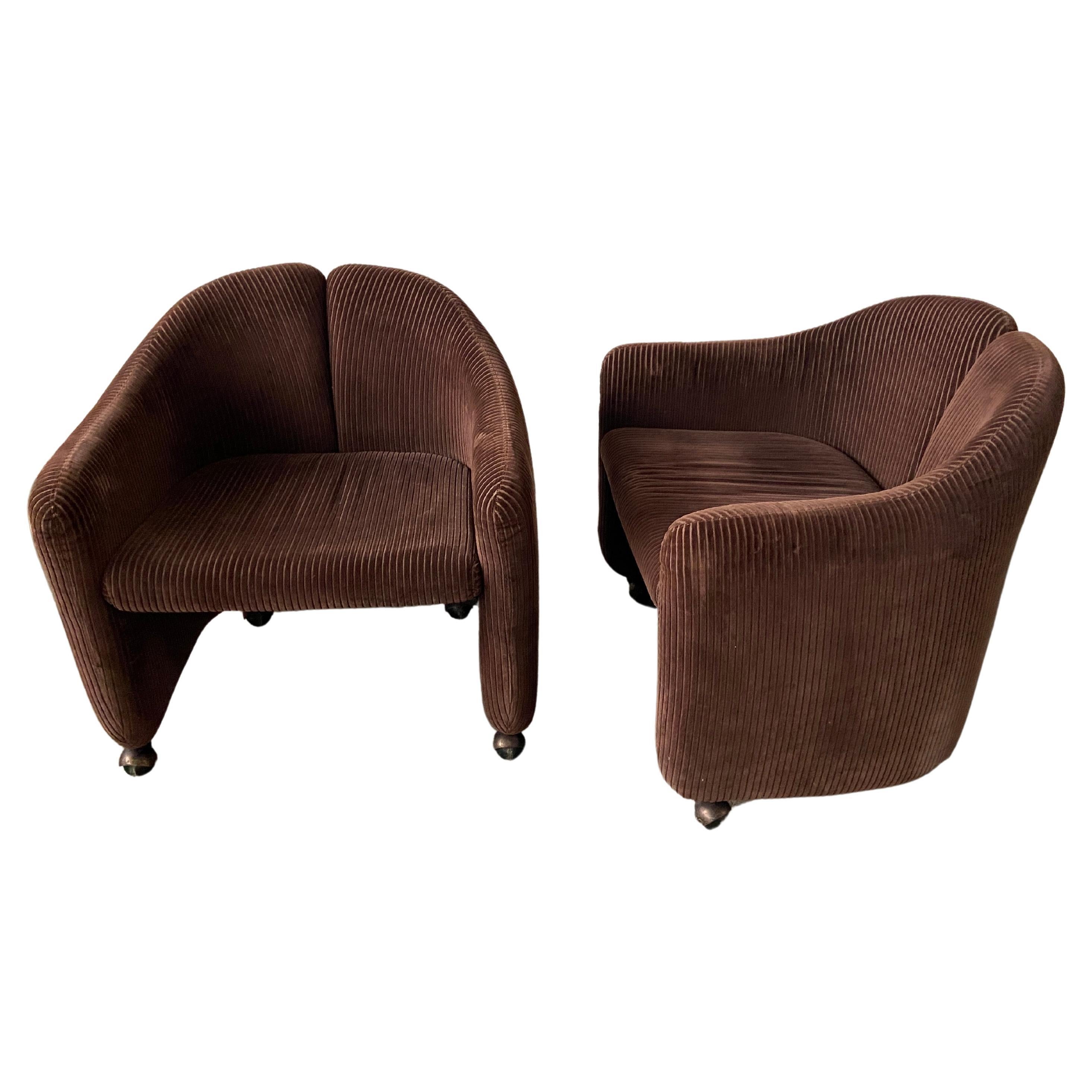 Mid-Century Modern Italian Pair of PS142 Armchairs by Eugenio Gerli for Tecno