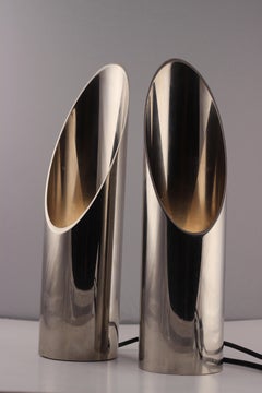 Mid-Century Modern Italian Pair of Table Up Lighters Attributed to Stilnovo
