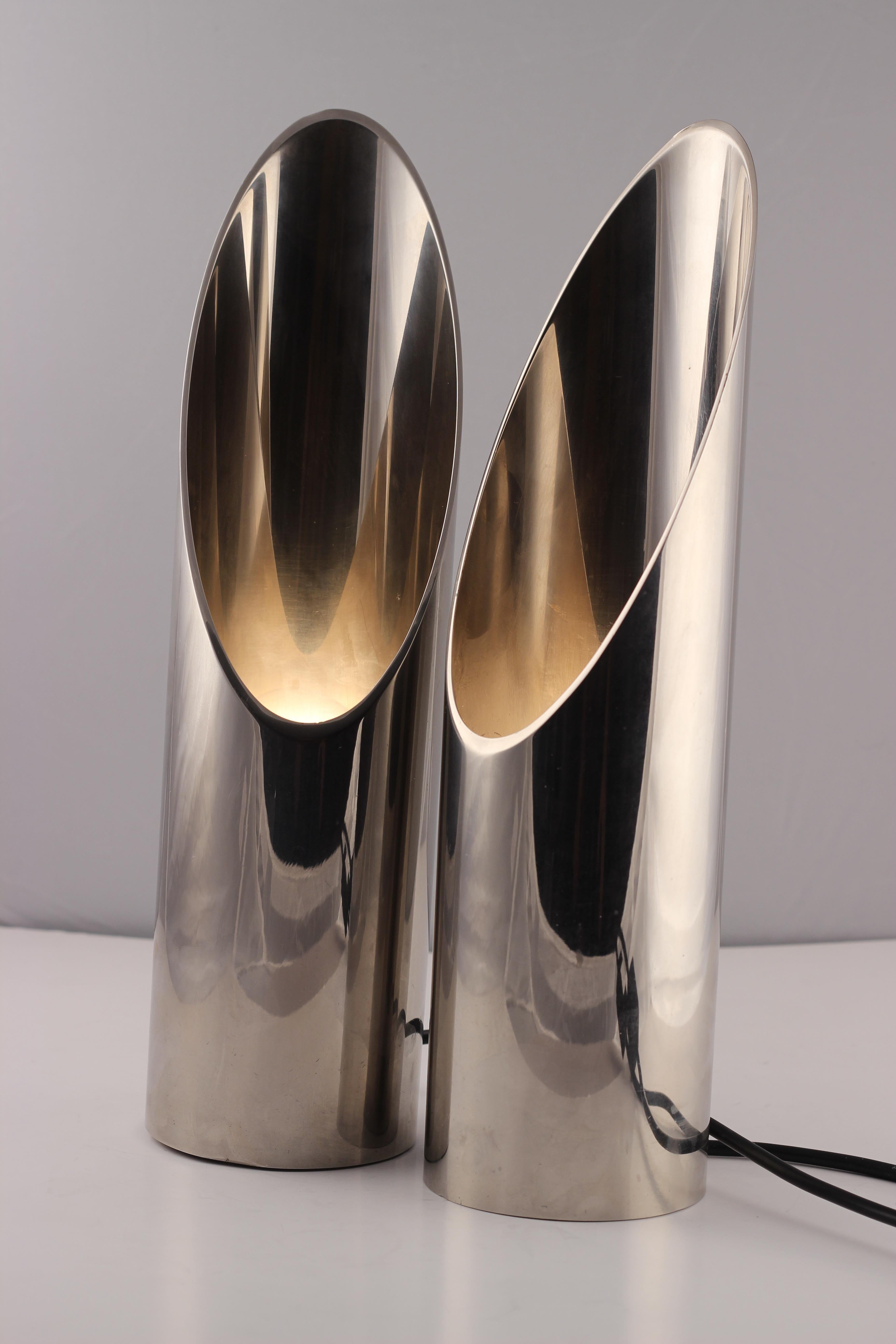 Mid-20th Century Mid-Century Modern Italian Pair of Table Up Lighters Attributed to Stilnovo