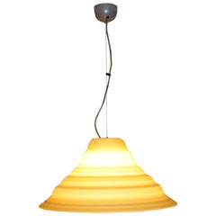 Mid-Century Modern Italian Pendant Lamp Blown Murano "Incamiciato" Amber Glass Mid-Century Modern Italian Pendant Lamp Blown Murano "Incamiciato" Amber Glass