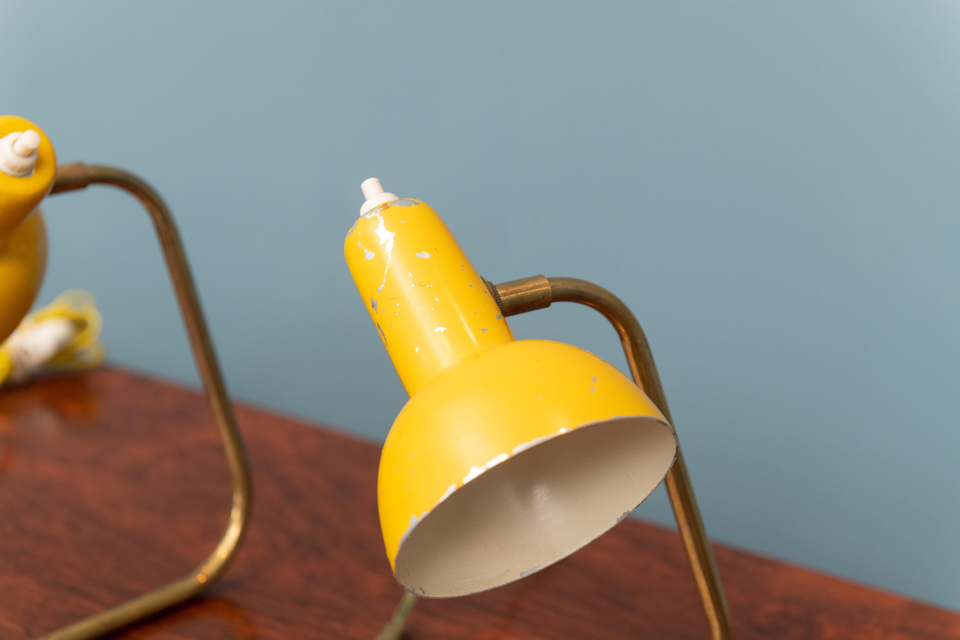 Mid-Century Modern Italian Petite Table Lamps In Fair Condition For Sale In San Francisco, CA