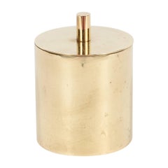 Mid-Century Modern Italian Polished Brass Cylindrical Box by Arredoluce