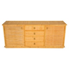 Midcentury Modern Italian Rattan Sideboard, circa 1950