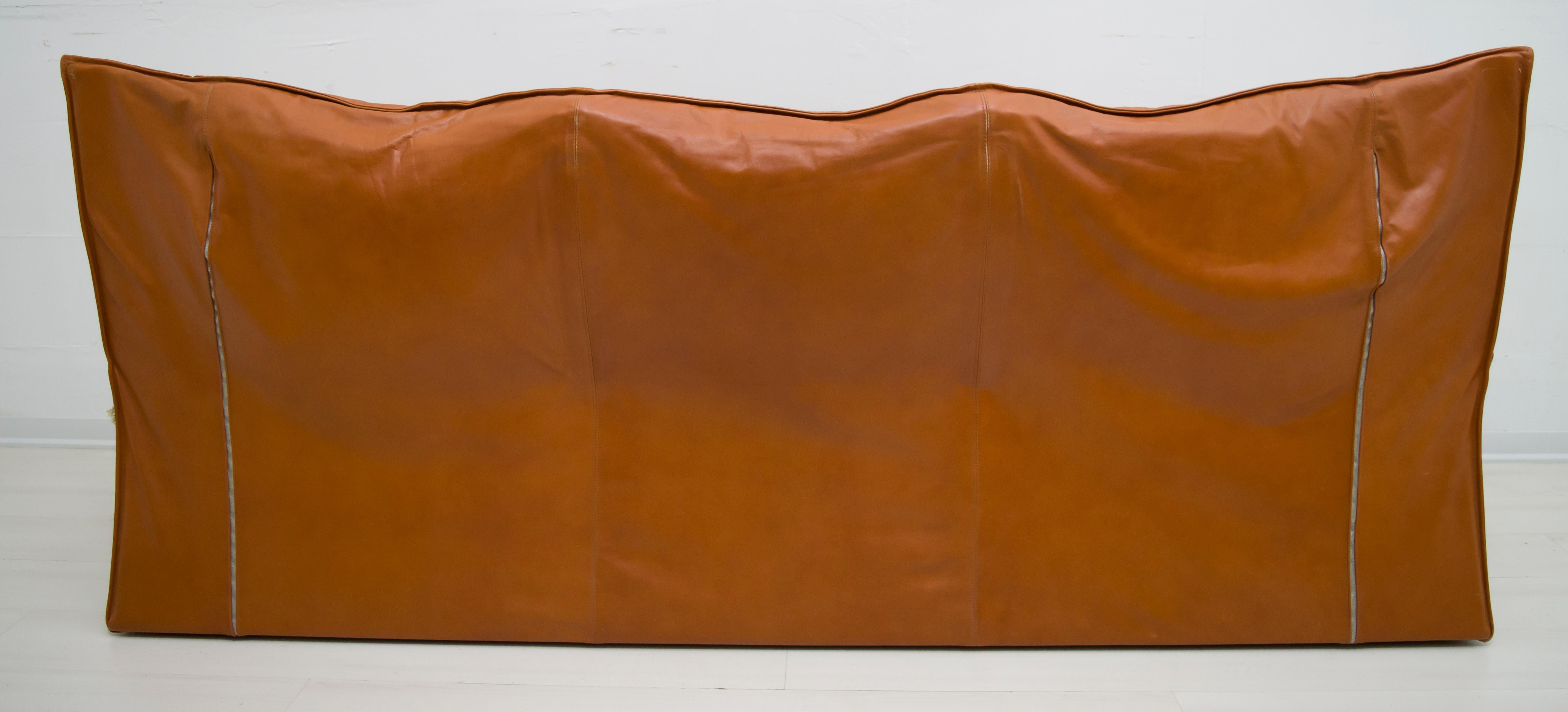 Mid-Century Modern Italian Real Leather Sofa by Cinova, 1964s 1